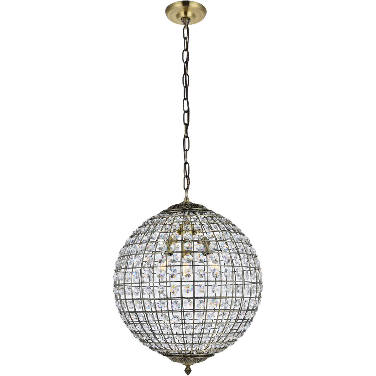 Earlene 3 Light 16 inch Antique Bronze and Clear Pendant Ceiling Light