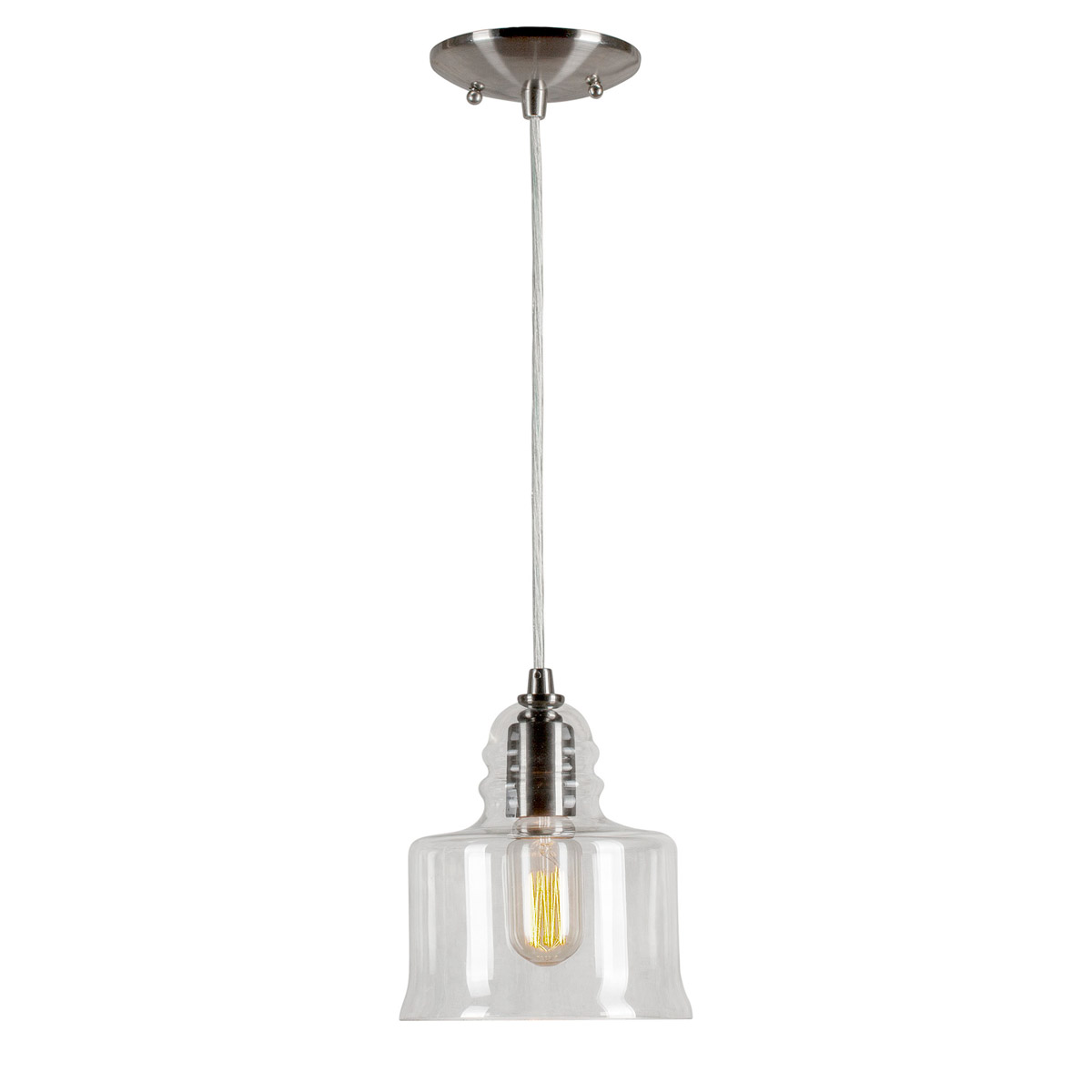 Signature 1 Light 6.75 inch Brushed Nickel Mini Pendant Ceiling Light