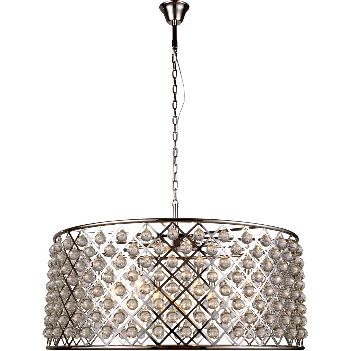 Madison 10 Light 43.5 inch Polished Nickel Pendant Ceiling Light, Urban Classic