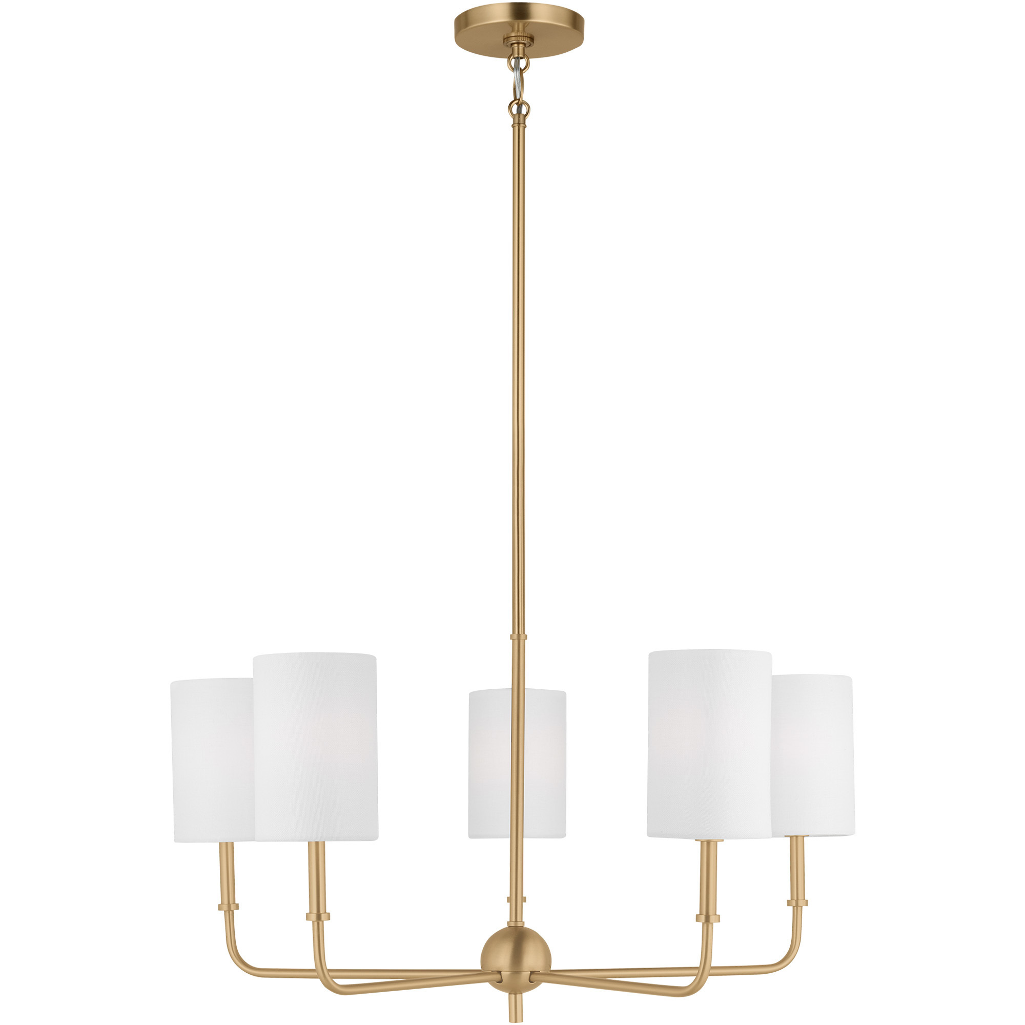 Foxdale 5 Light 26 inch Satin Brass Chandelier Ceiling Light