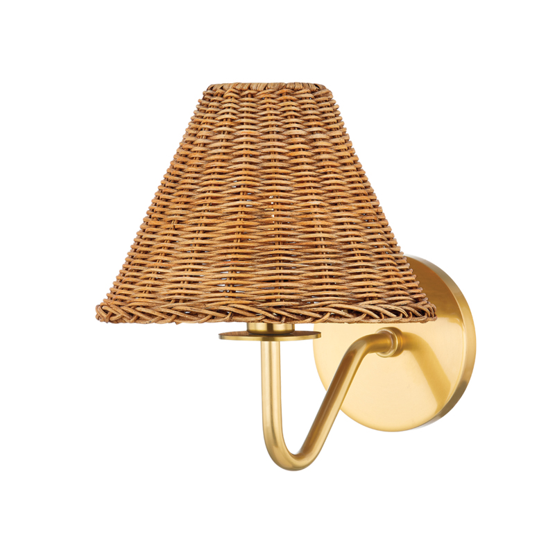 Issa 1 Light Aged Brass Wall Sconce Wall Light