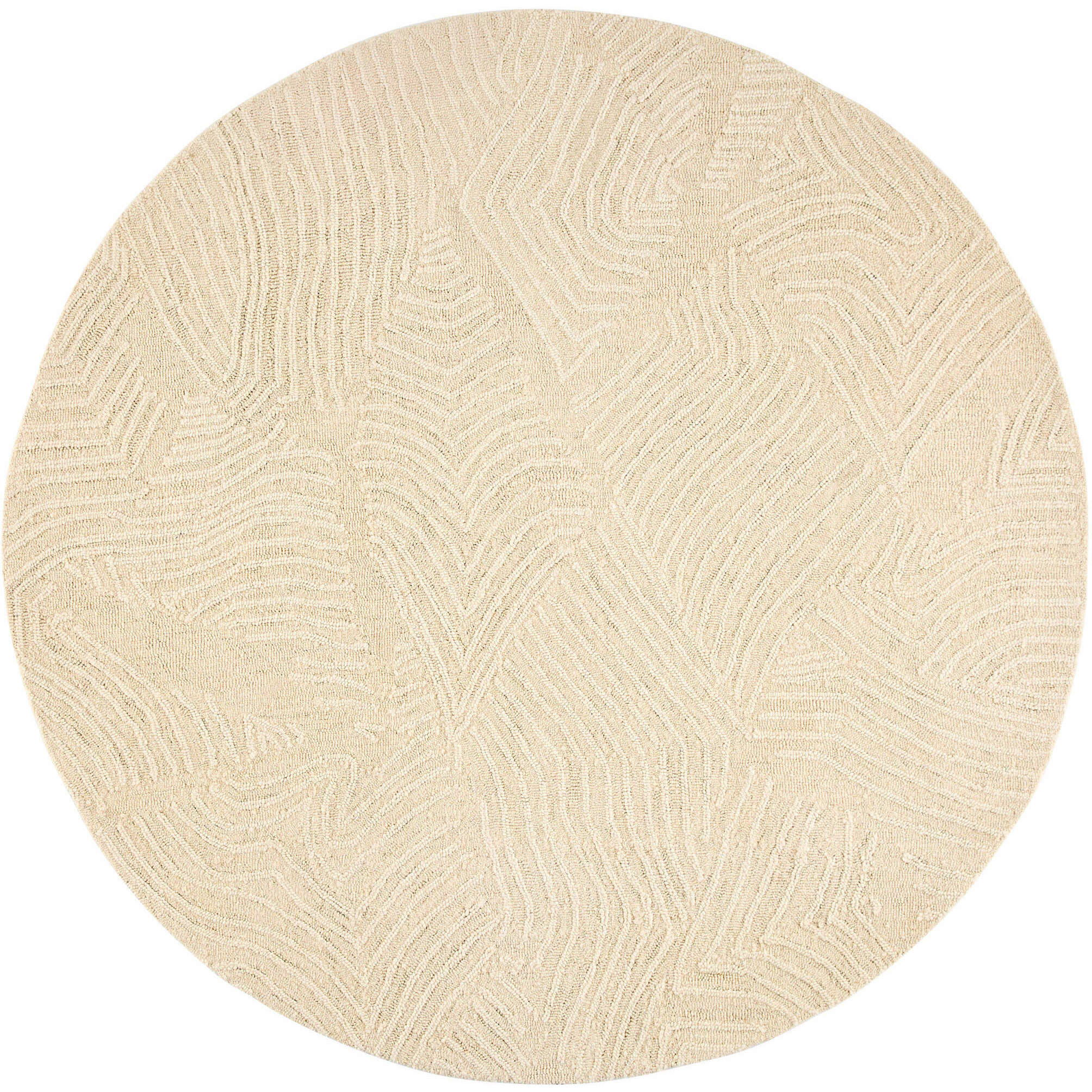 Mitra White/Ivory Rug in 8 Round