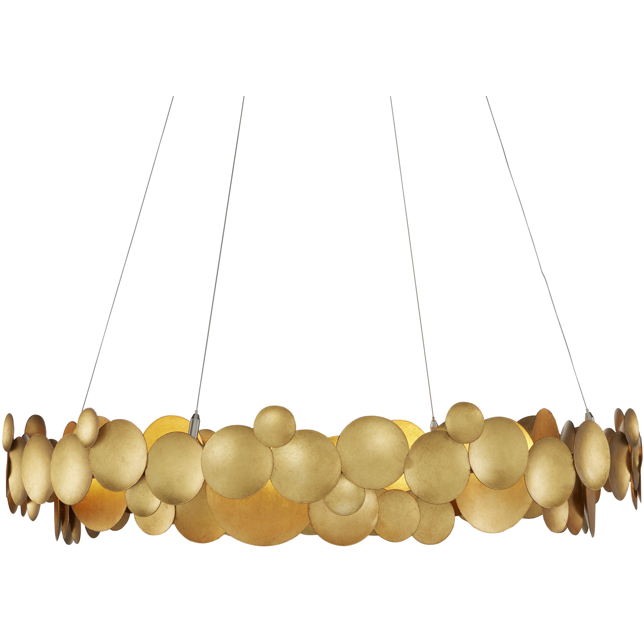 Lavengro LED 32 inch Contemporary Gold Leaf Chandelier Ceiling Light