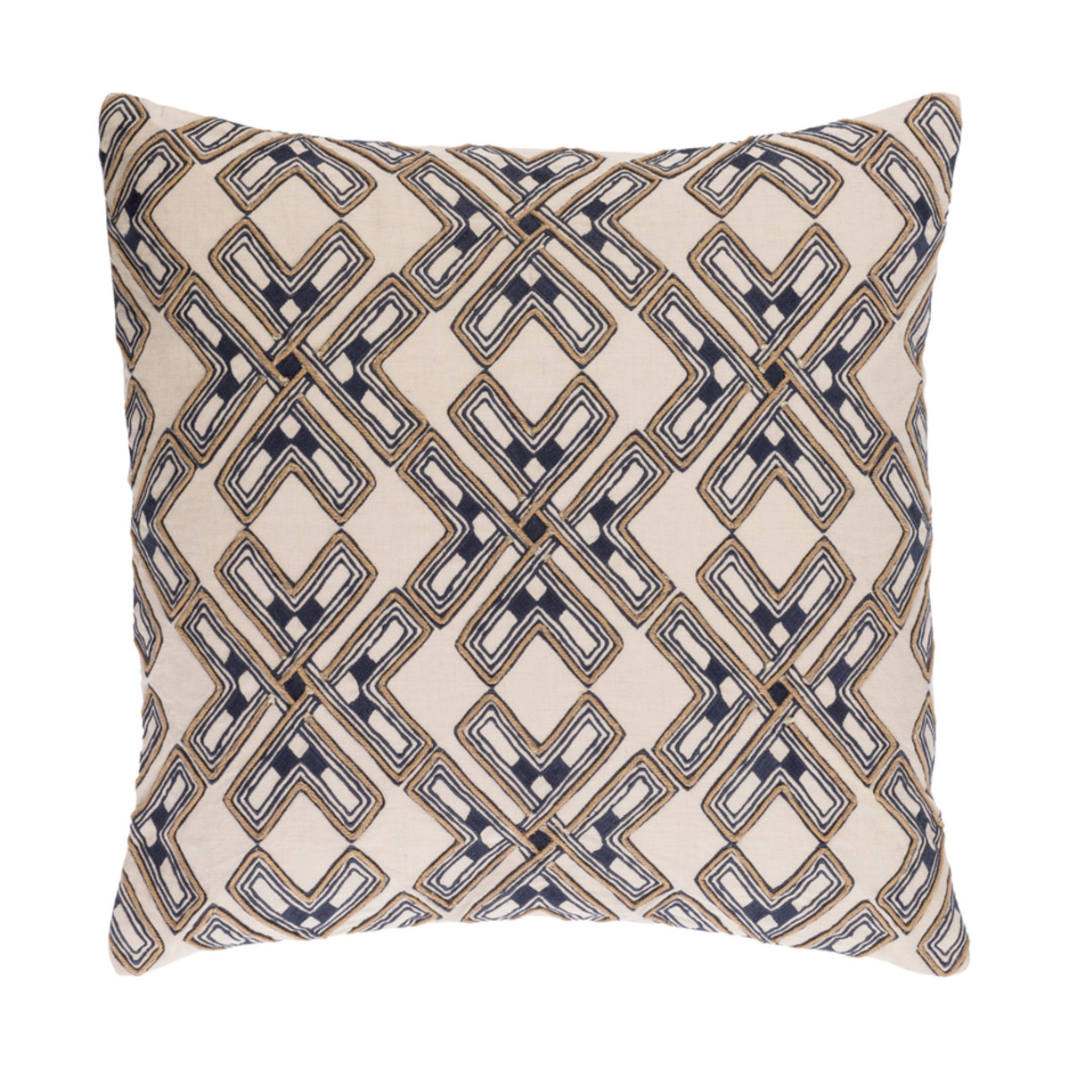 Subira 22 X 22 inch Cream and Navy Throw Pillow