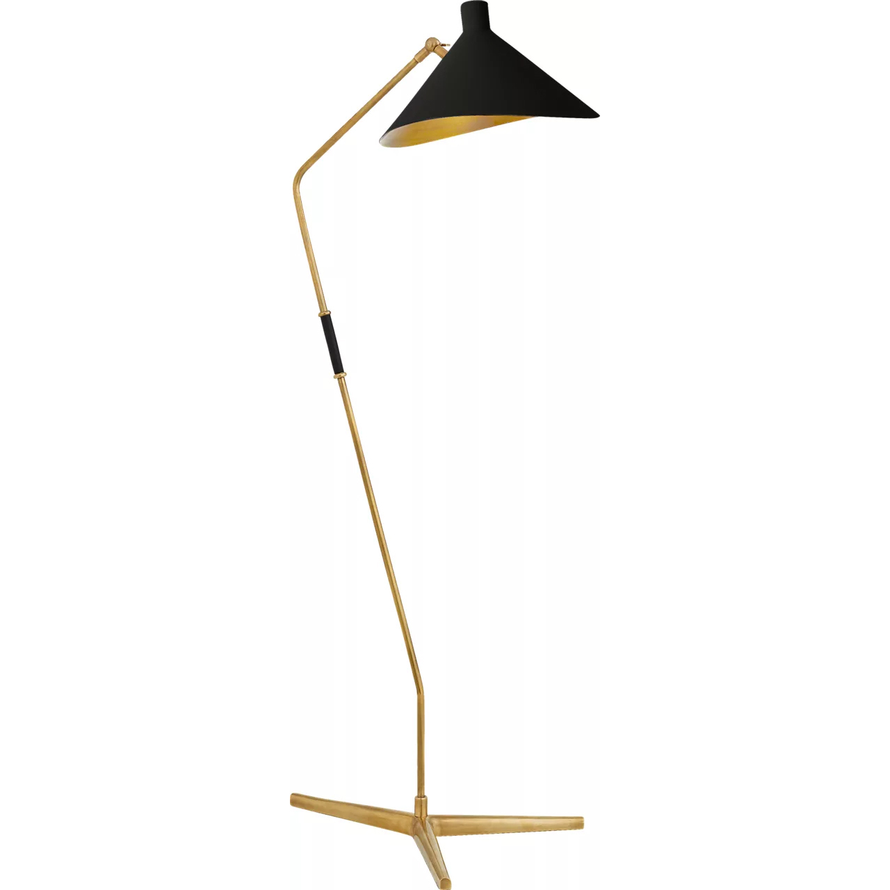 AERIN Mayotte 55.25 inch 60 watt Hand-Rubbed Antique Brass Offset Floor Lamp Portable Light in Black, Large