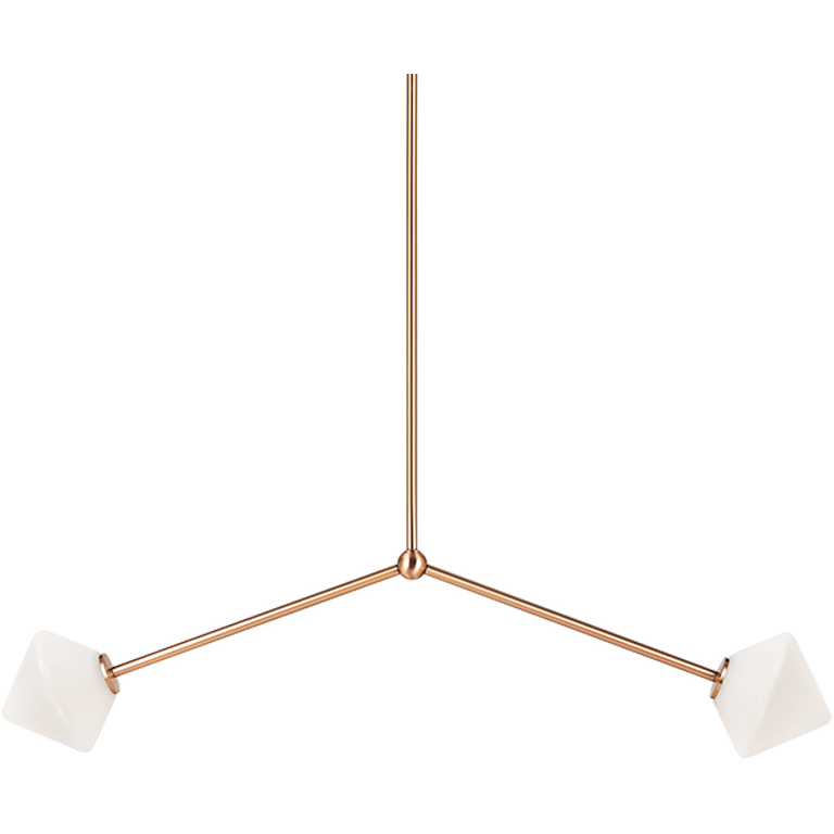 Novo 2 Light 6.25 inch Aged Gold Brass Pendant Ceiling Light in Aged Gold Brass and Opal Glass
