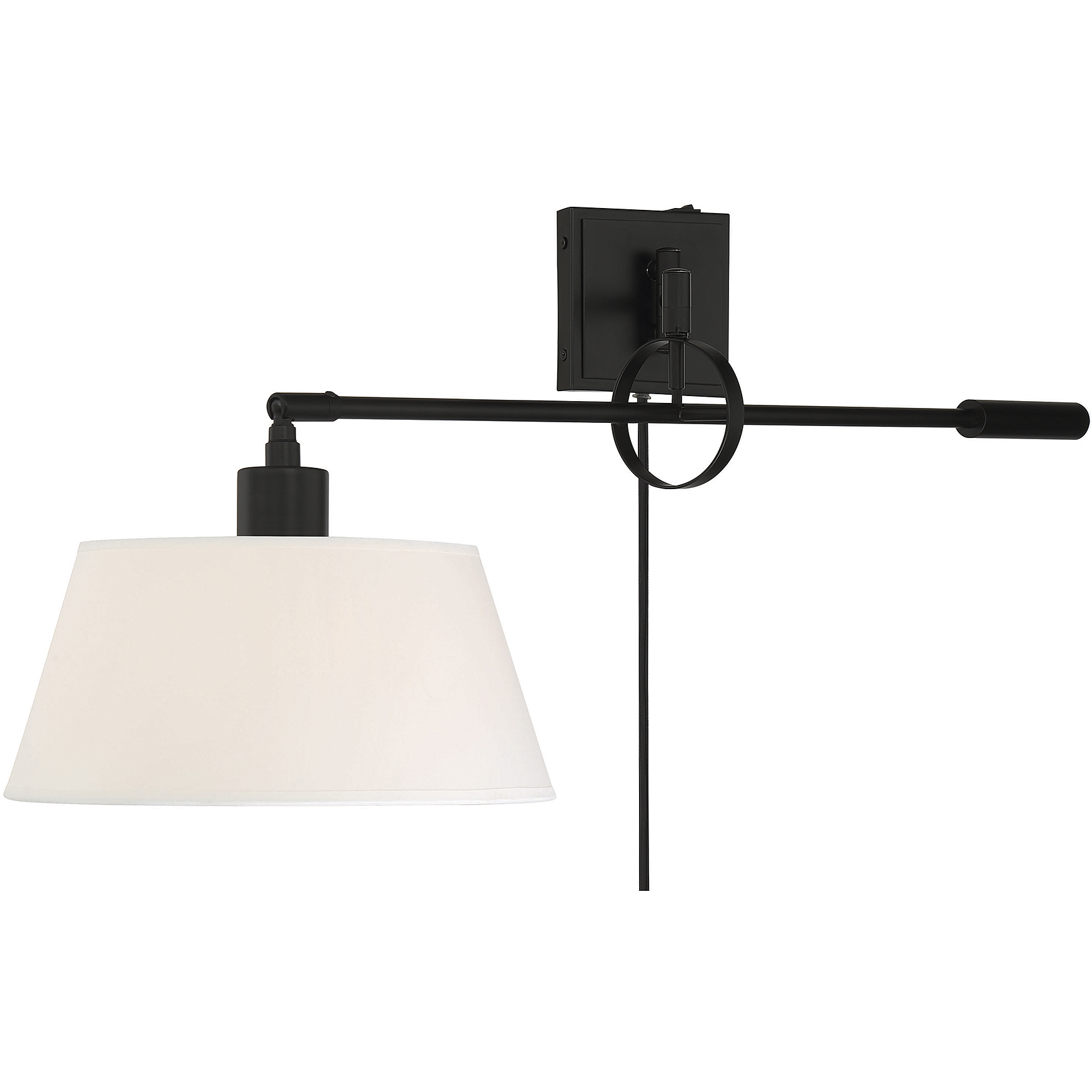 Perignon 60 watt Matte Black Adjustable Wall Sconce Wall Light