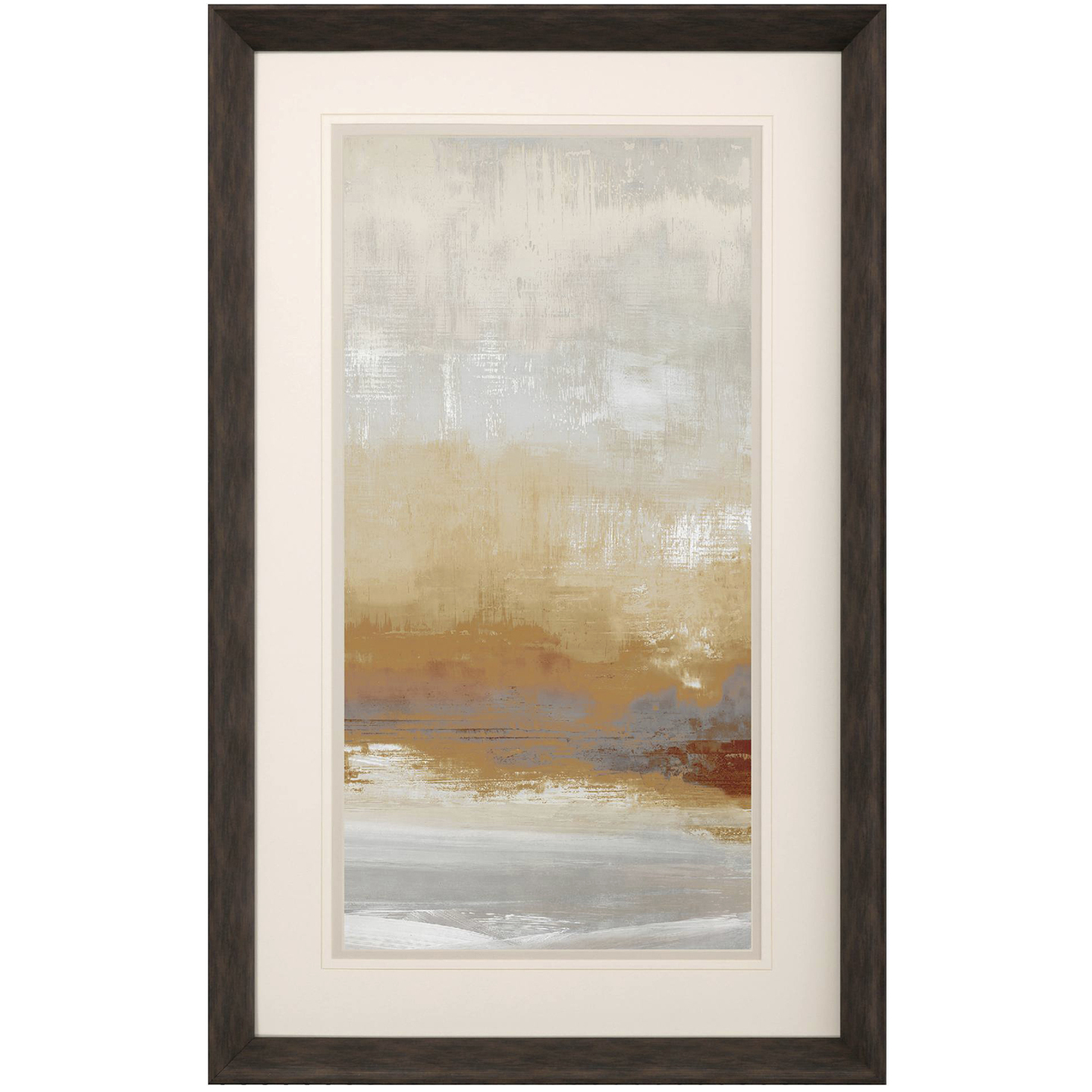 Unify Amber Yellow and Beige and Gray and Red Framed Art