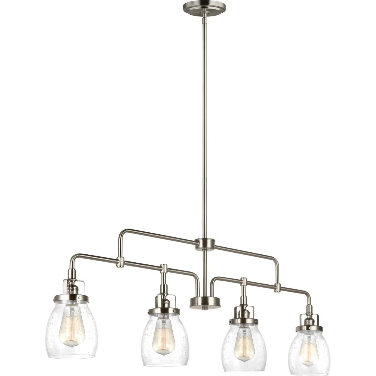 Belton 4 Light 40.75 inch Brushed Nickel Linear Chandelier Ceiling Light