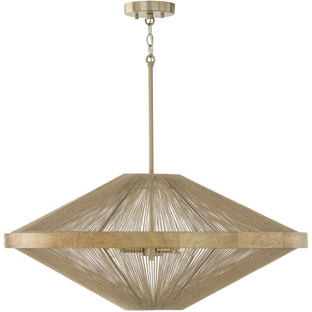 Maya 4 Light 31 inch Matte Brass Pendant Ceiling Light