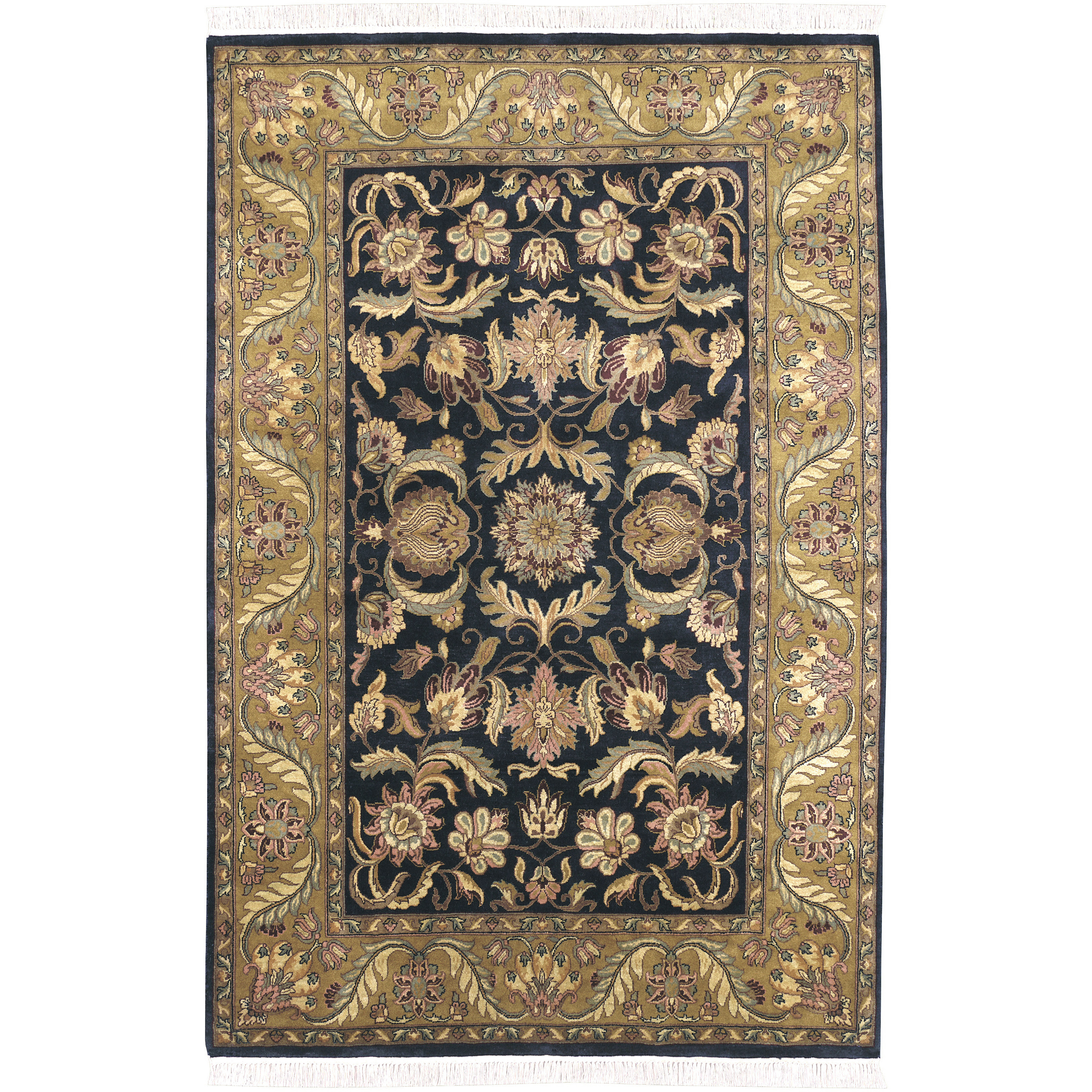 Taj Mahal 117 X 93 inch Ink, Tan, Khaki Rug