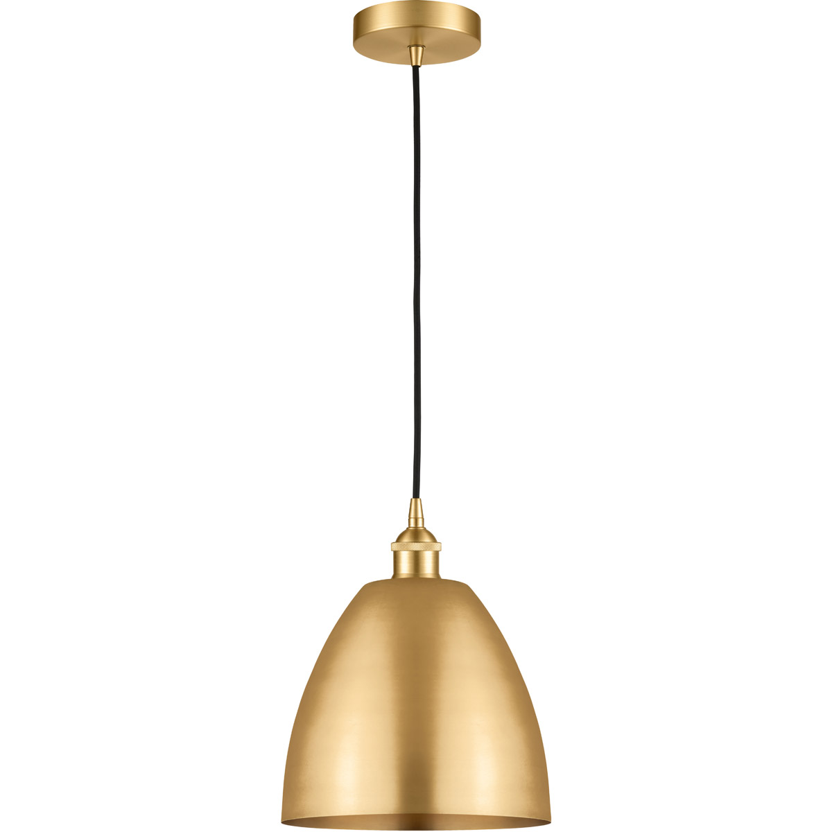 Edison Dome 1 Light 9 inch Satin Gold Mini Pendant Ceiling Light