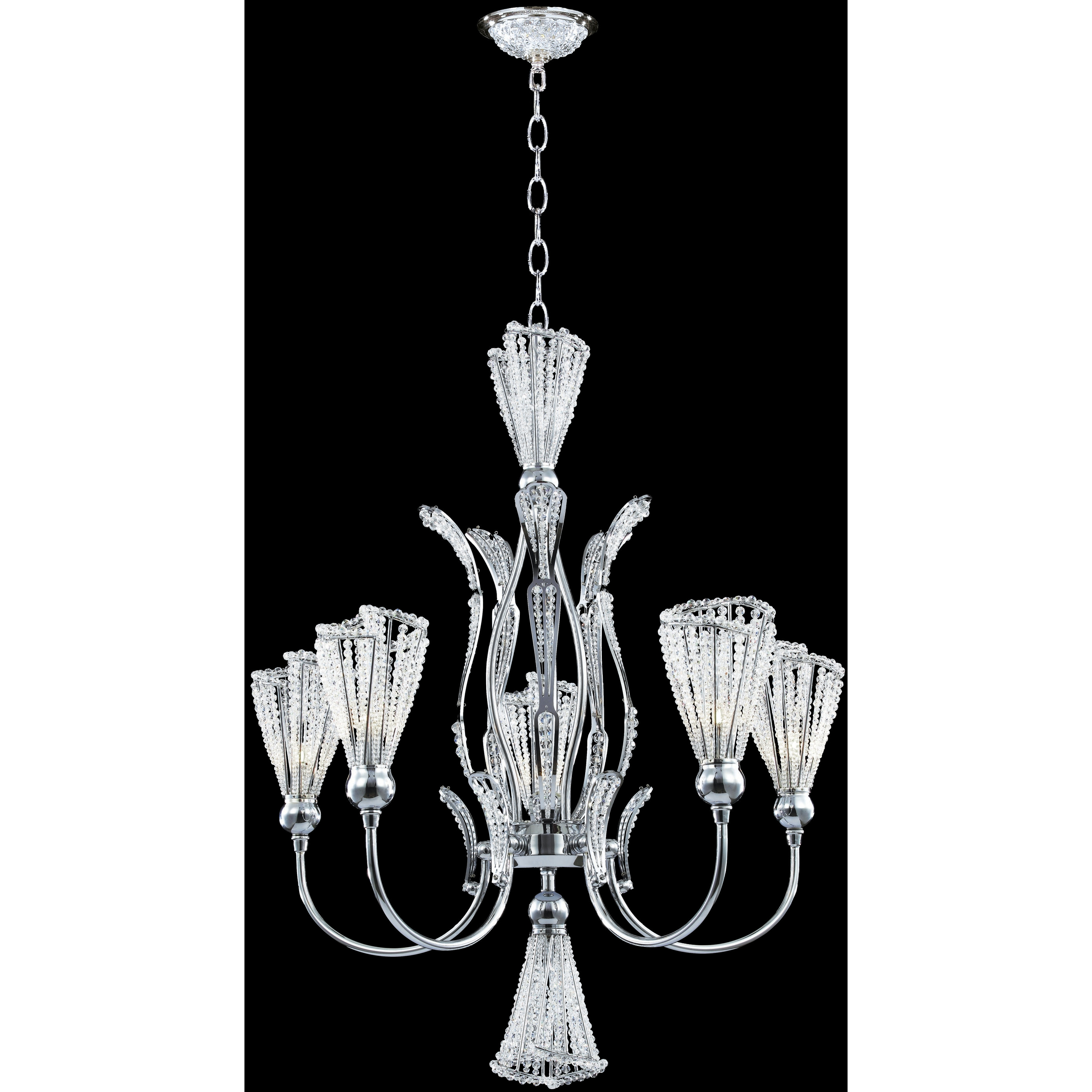 Jewelry 5 Light Silver Chandelier Ceiling Light