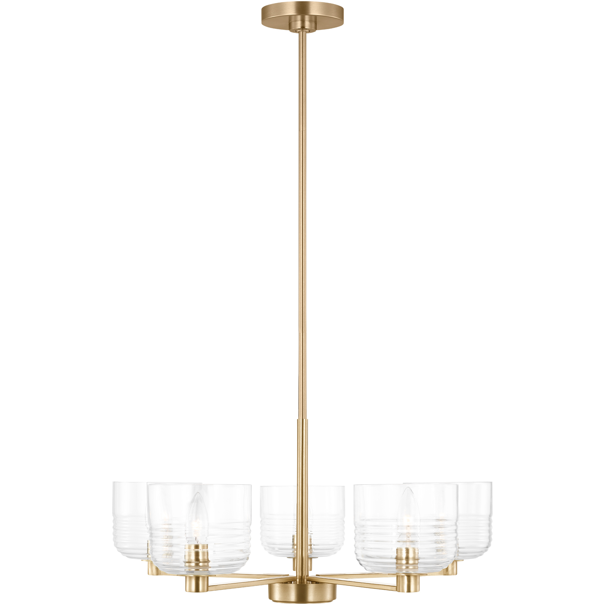 Drew & Jonathan Lochdale 5 Light 24 inch Satin Brass Chandelier Ceiling Light, Medium