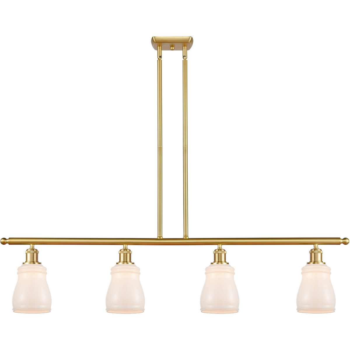 Ballston Ellery LED 48 inch Satin Gold Island Light Ceiling Light in White Glass, Ballston