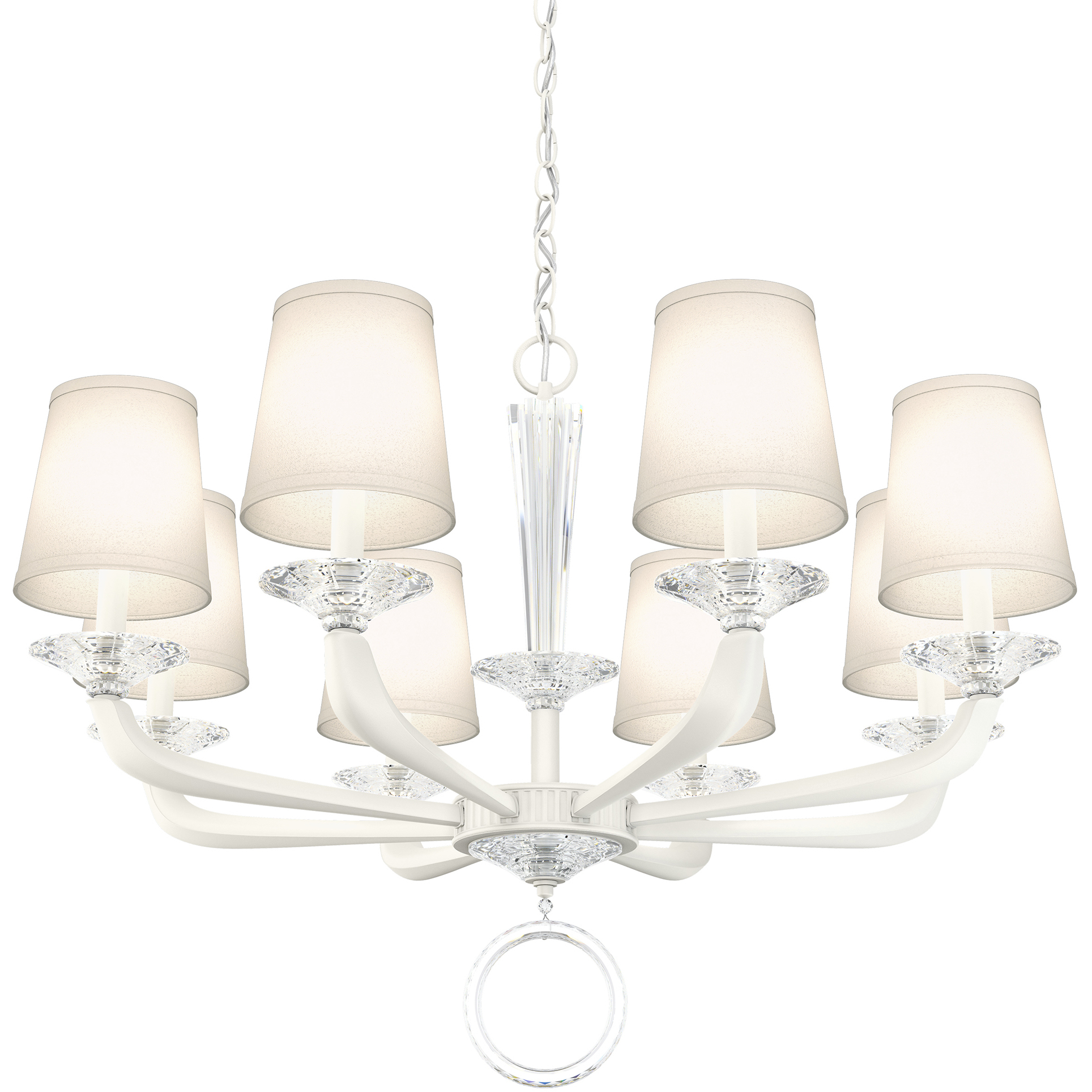 Emilea 8 Light 33 inch White Chandelier Ceiling Light