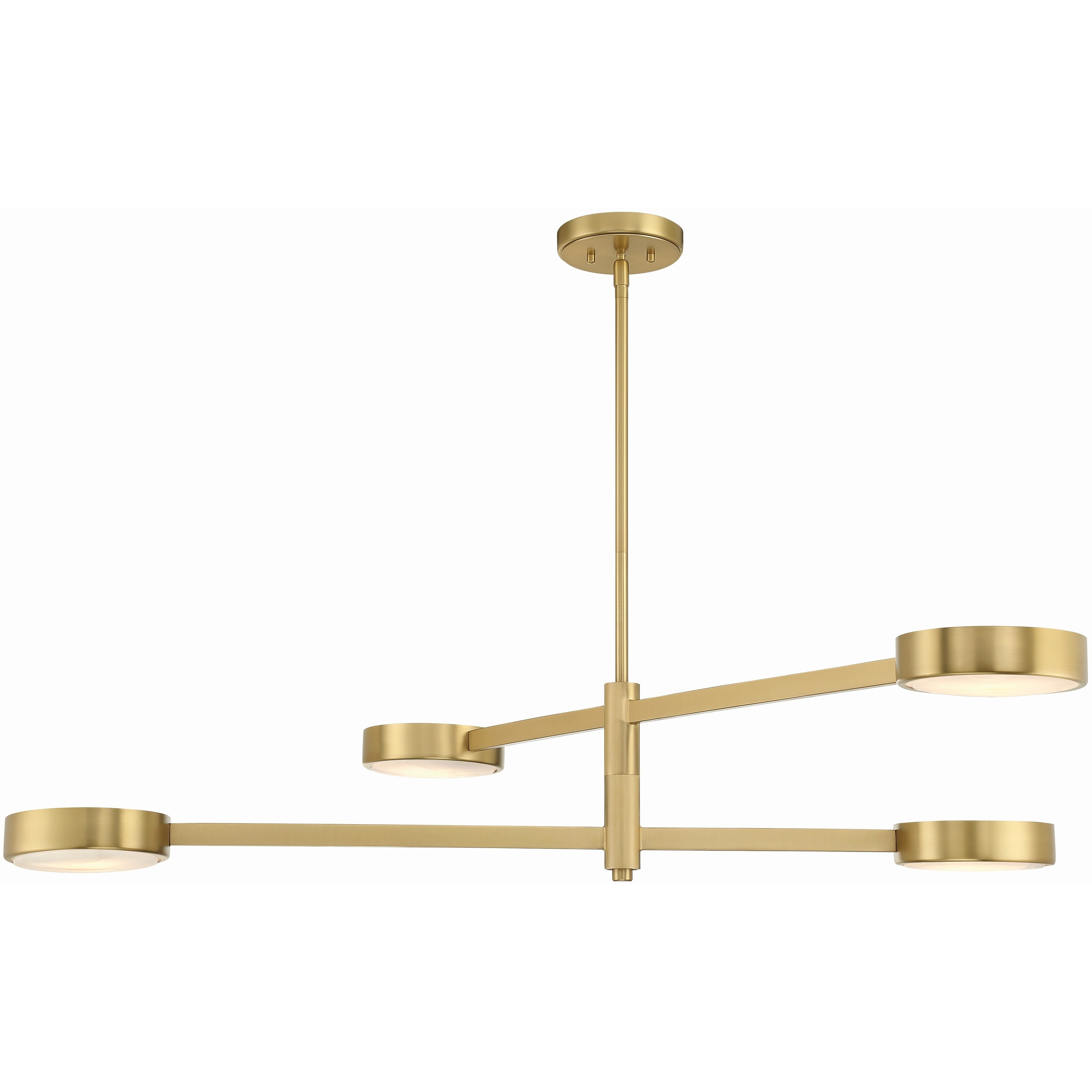 Orson 4 Light 54 inch Modern Gold Linear Chandelier Ceiling Light