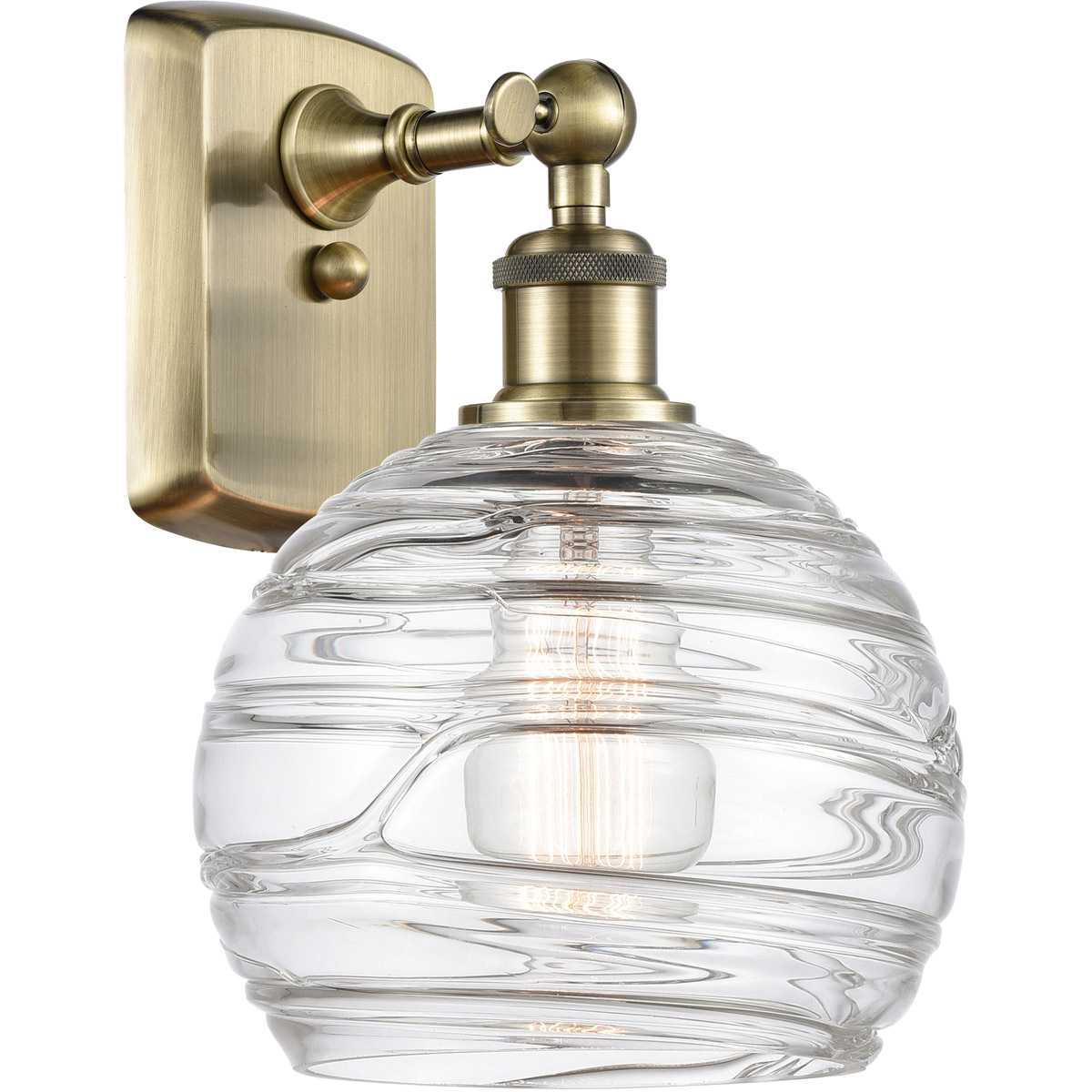 Ballston Deco Swirl LED 8 inch Antique Brass Sconce Wall Light, Ballston