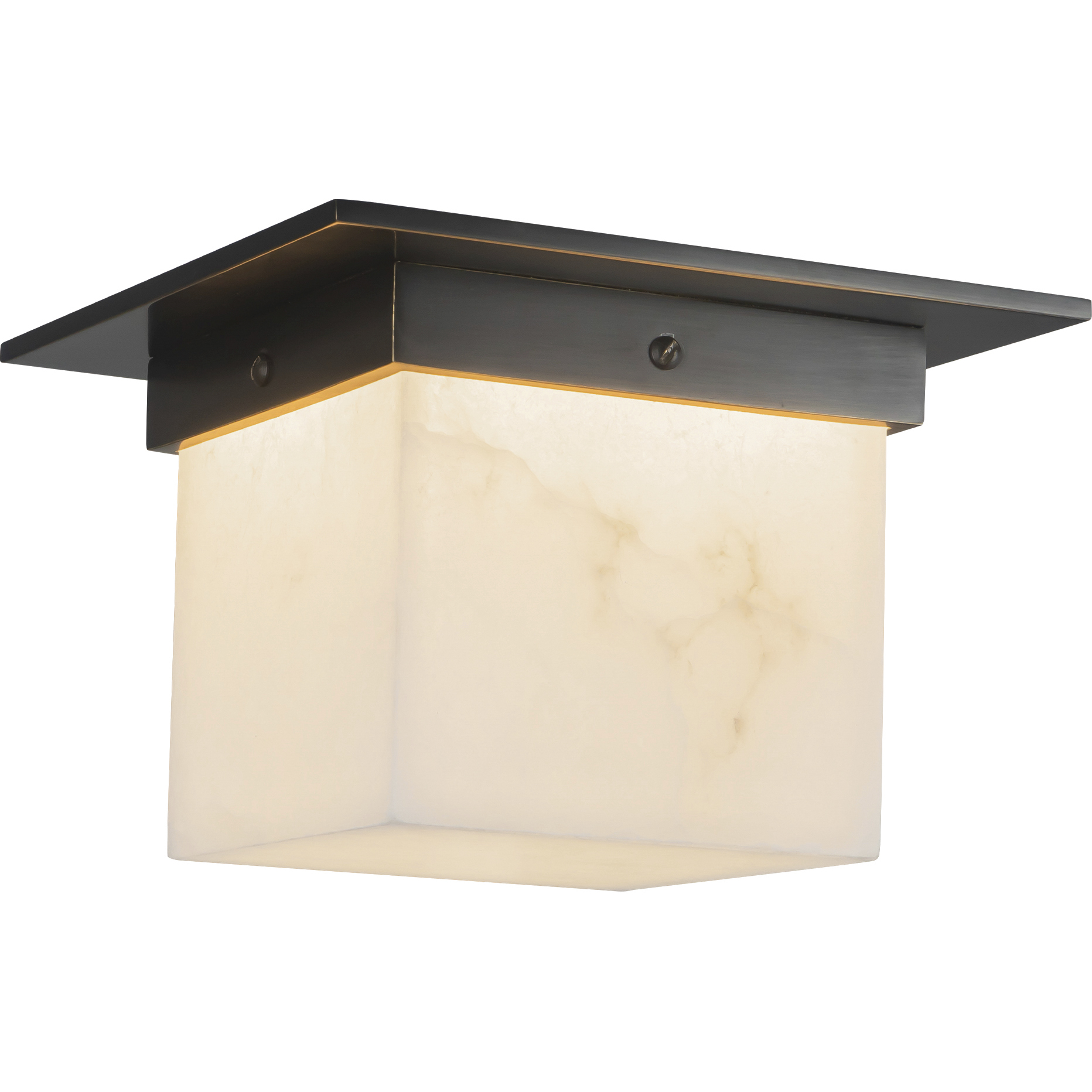 Mineral 1 Light 7.88 inch Urban Bronze and Alabaster Flush Mount Ceiling Light in Alabaster Shade
