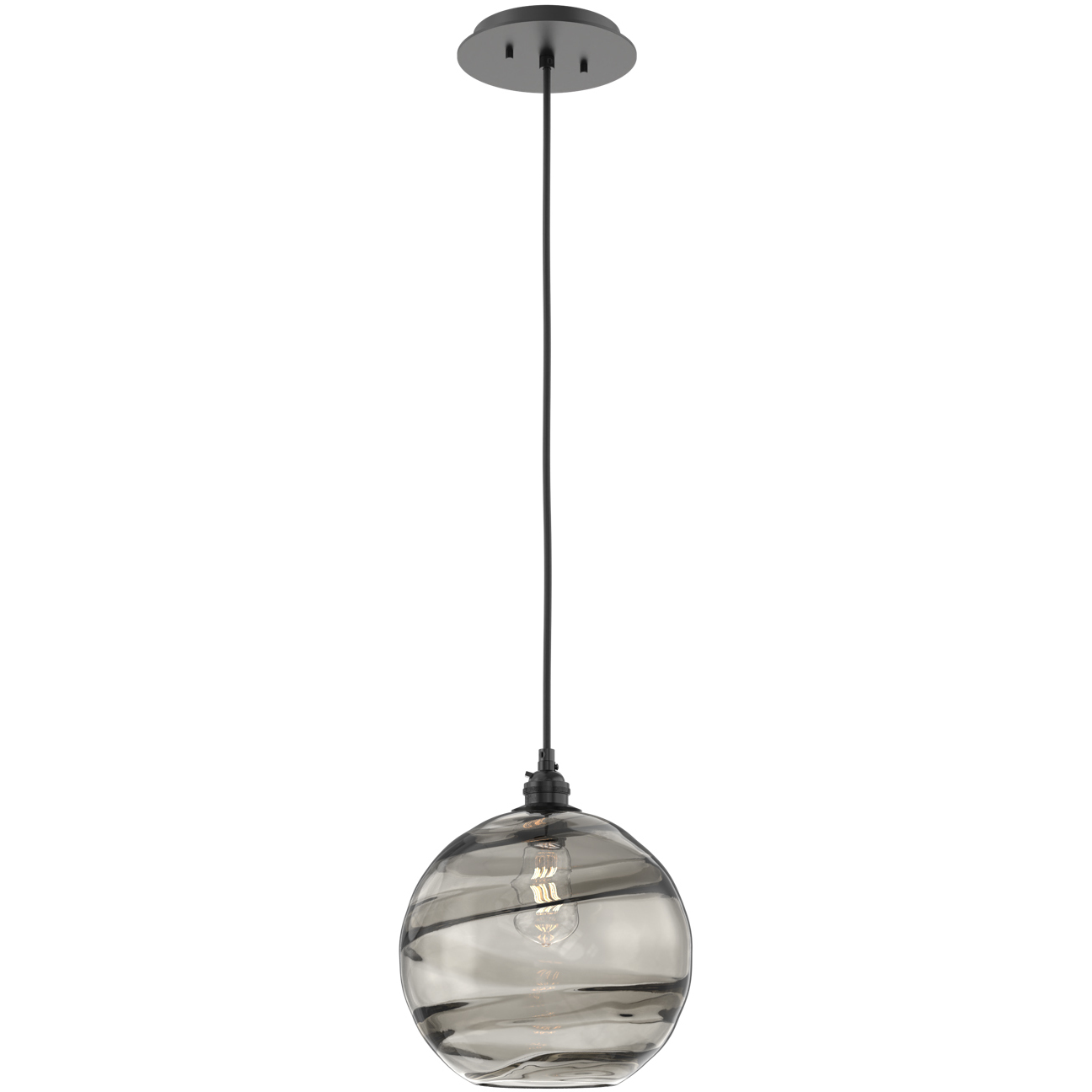 Terra 1 Light 9 inch Matte Black Pendant Ceiling Light in Terra Smoke
