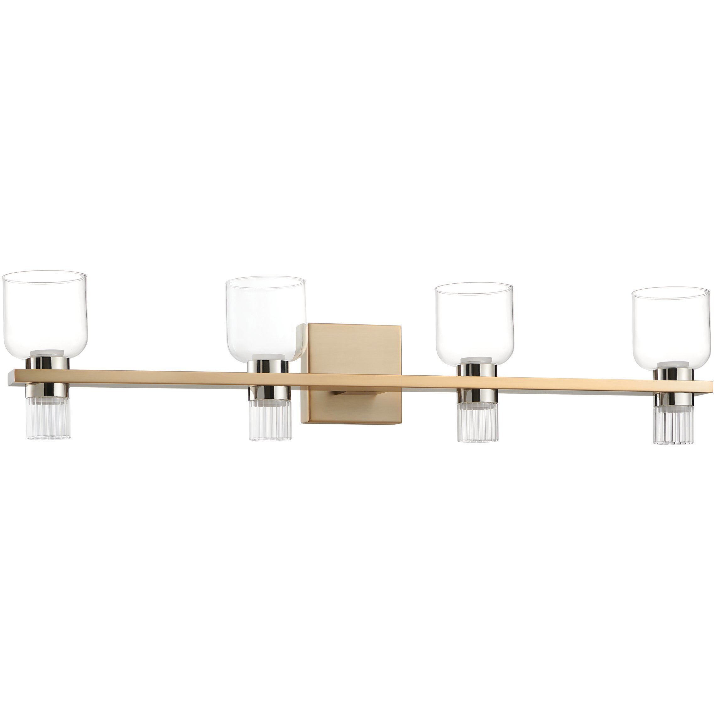Amelia LED 34.25 inch Champagne Gold and Polished Nickel Vanity Light Wall Light