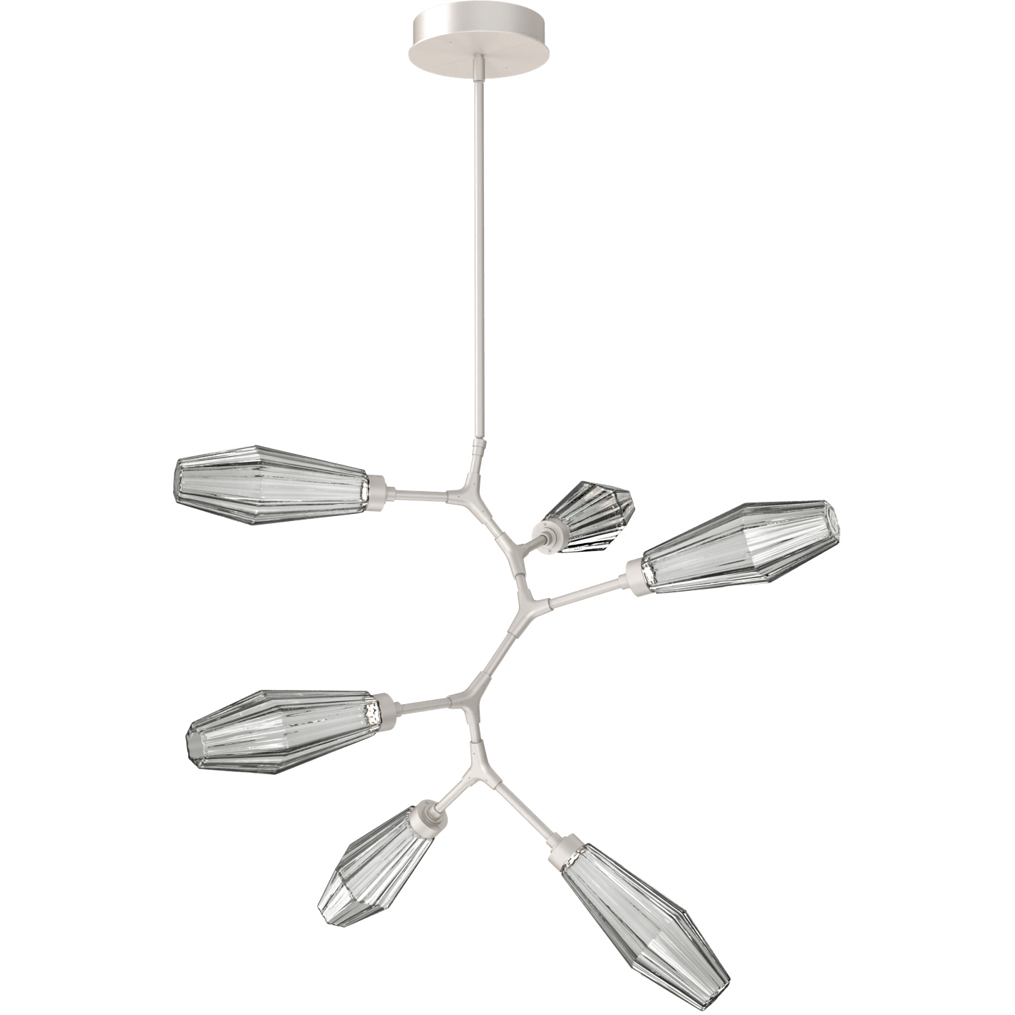 Aalto LED 38.8 inch Beige Silver Chandelier Ceiling Light in Optic Rib ...