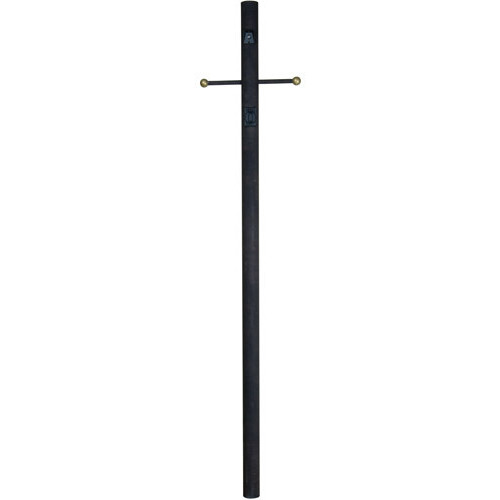 Smooth 84 inch Textured Black Outdoor Direct Burial Pole in Textured Matte Black, Smooth