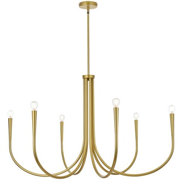 Layne 6 Light 42 inch Brass Chandelier Ceiling Light