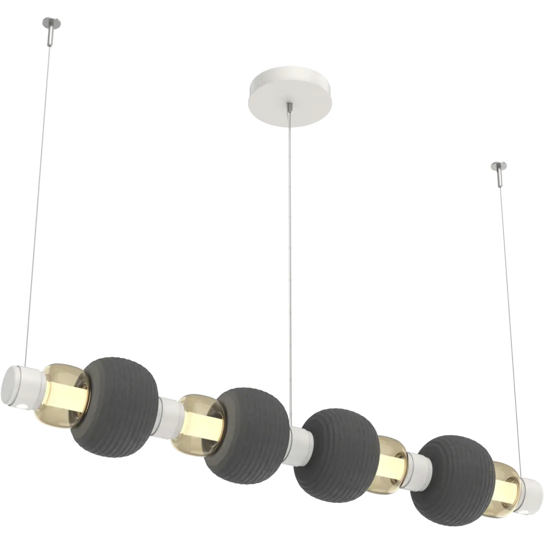 Torno Mandrel LED 53.3 inch Salt White with Charcoal Linear Chandelier Ceiling Light