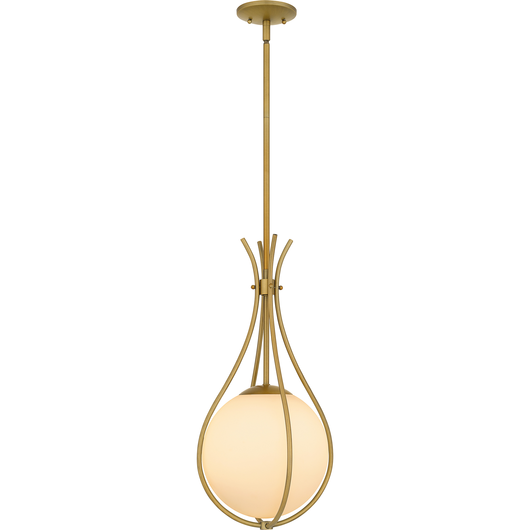 Aliyah 1 Light 10.75 inch Aged Brass Mini Pendant Ceiling Light, Small