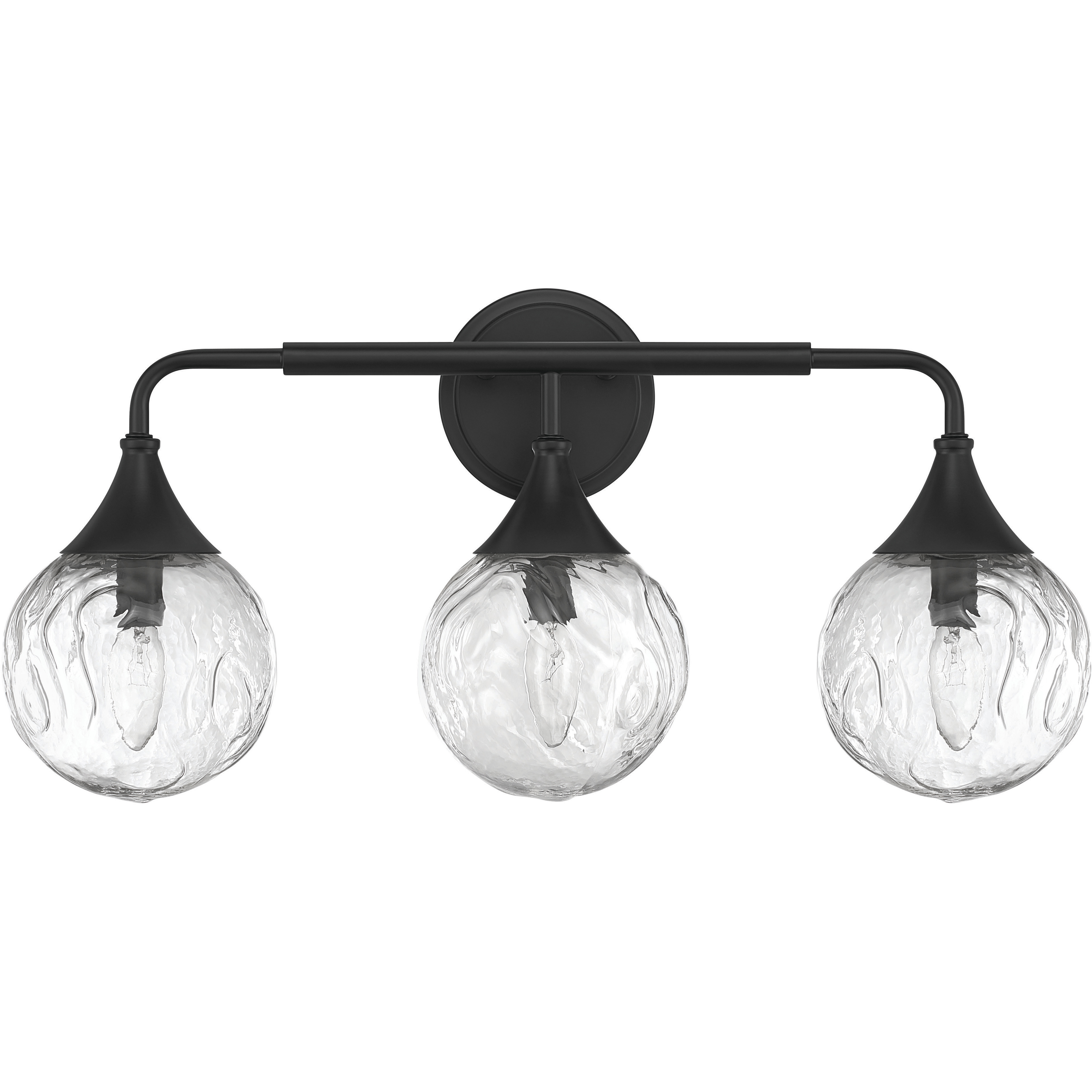 Reflection 3 Light 24 inch Flat Black Vanity Light Wall Light