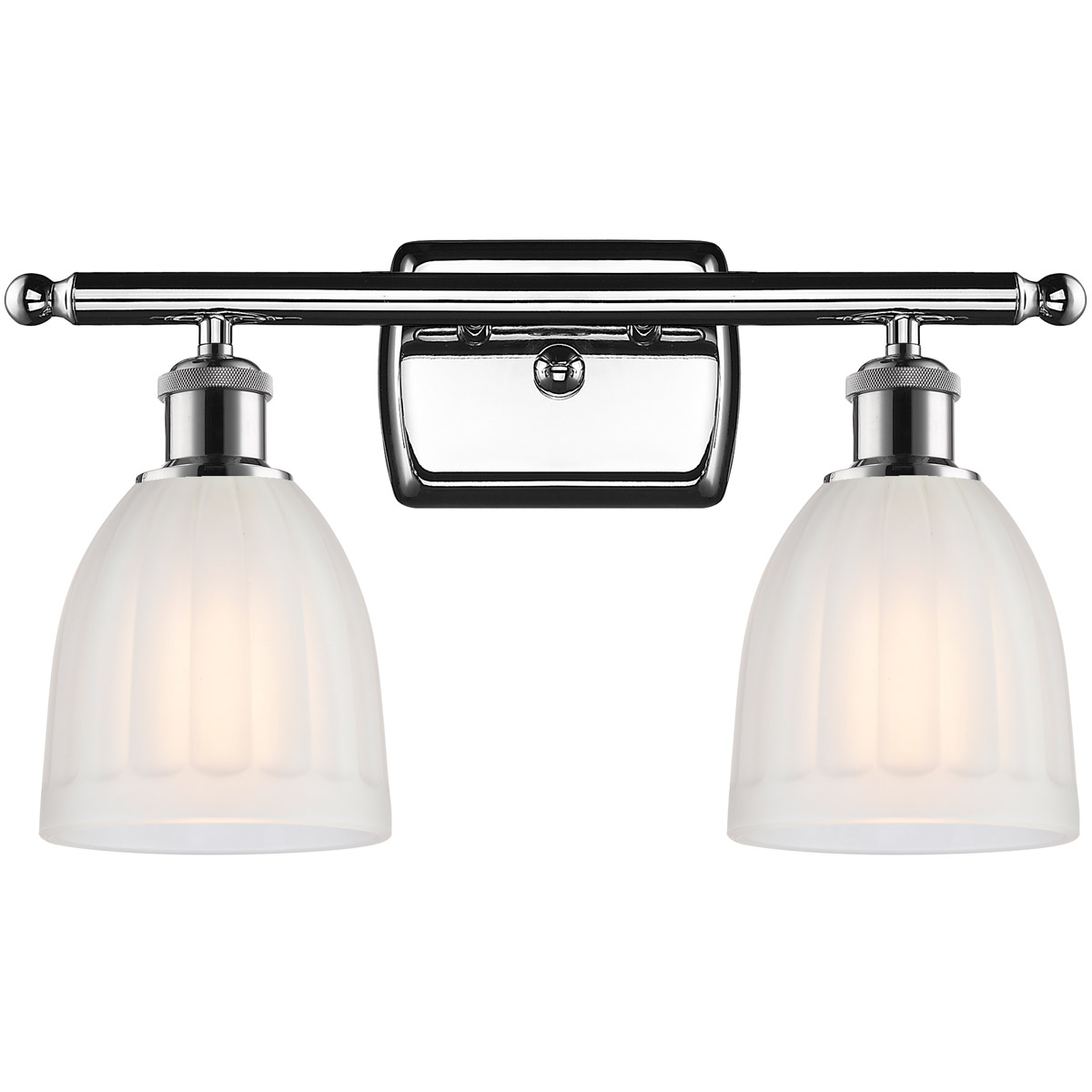 Ballston Brookfield LED 16 inch Polished Chrome Bath Vanity Light Wall Light in White Glass, Ballston