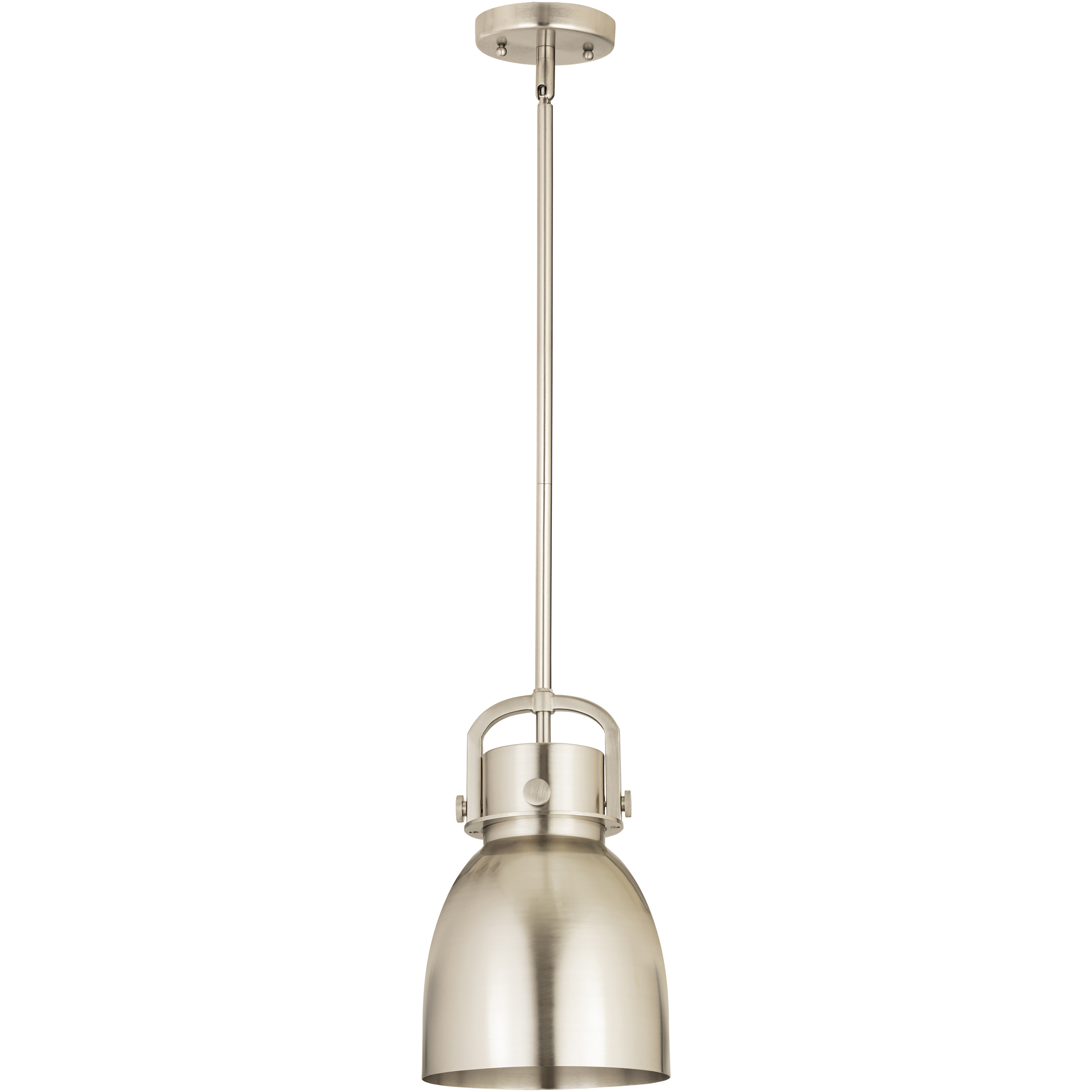 Newton Bell 1 Light 8 inch Satin Nickel Pendant Ceiling Light