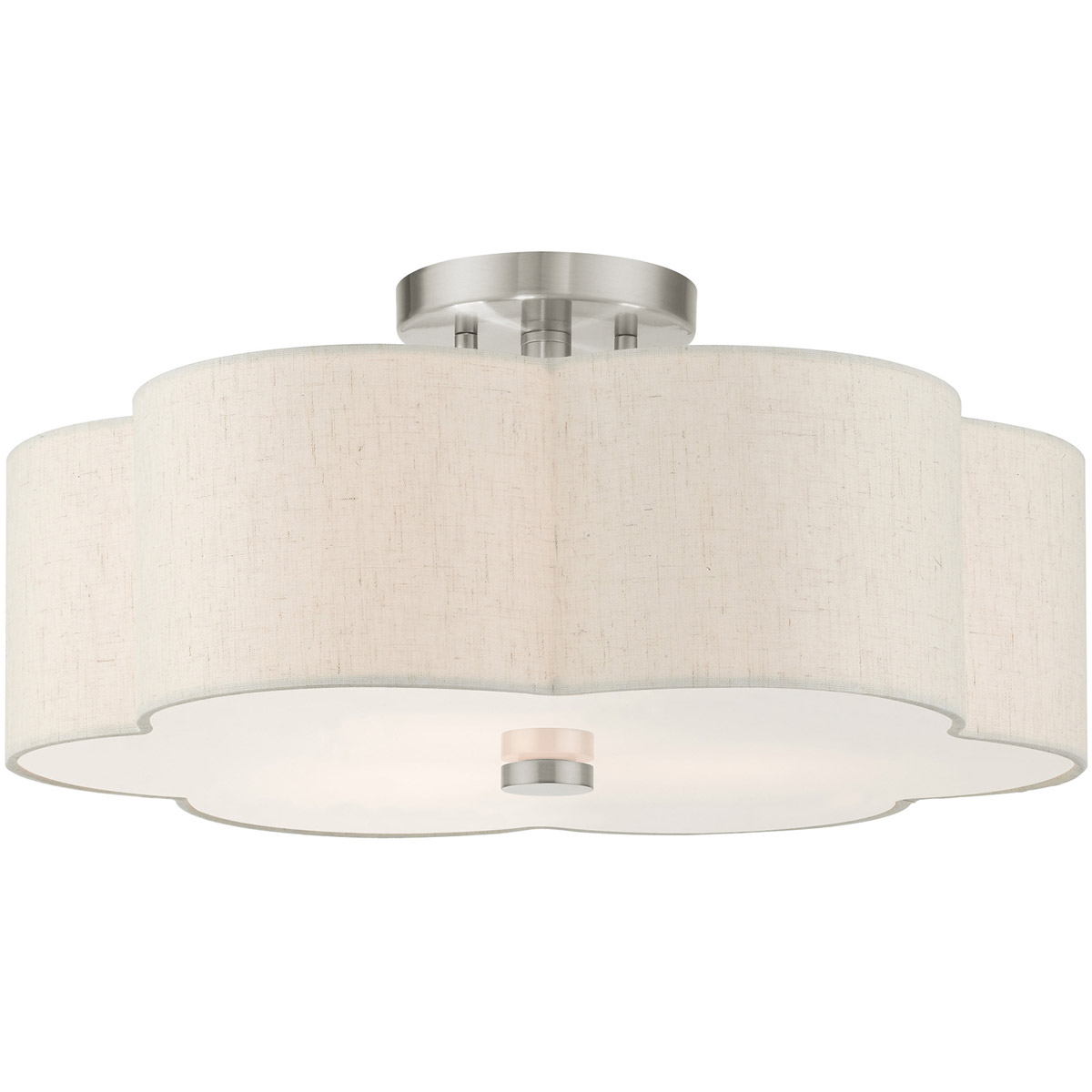 Solstice 3 Light 18 inch Brushed Nickel Semi Flush Ceiling Light