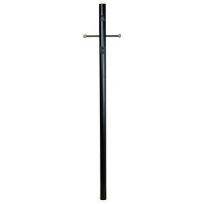 Fluted 84 inch Textured Black Outdoor Direct Burial Pole, Fluted