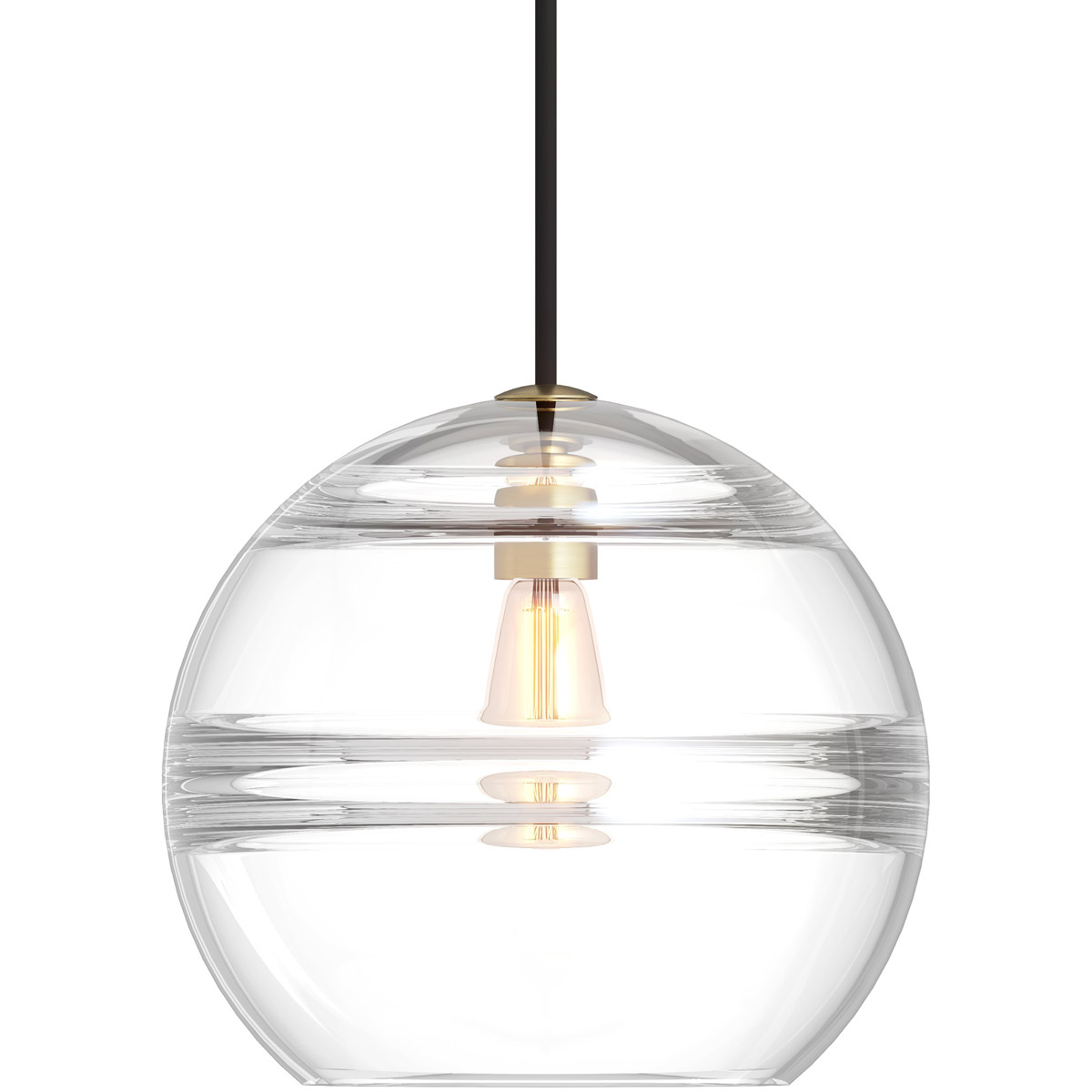 Sean Lavin Selina 1-light dimmable small accent pendant with polished nickel finish and glass shade main image 0
