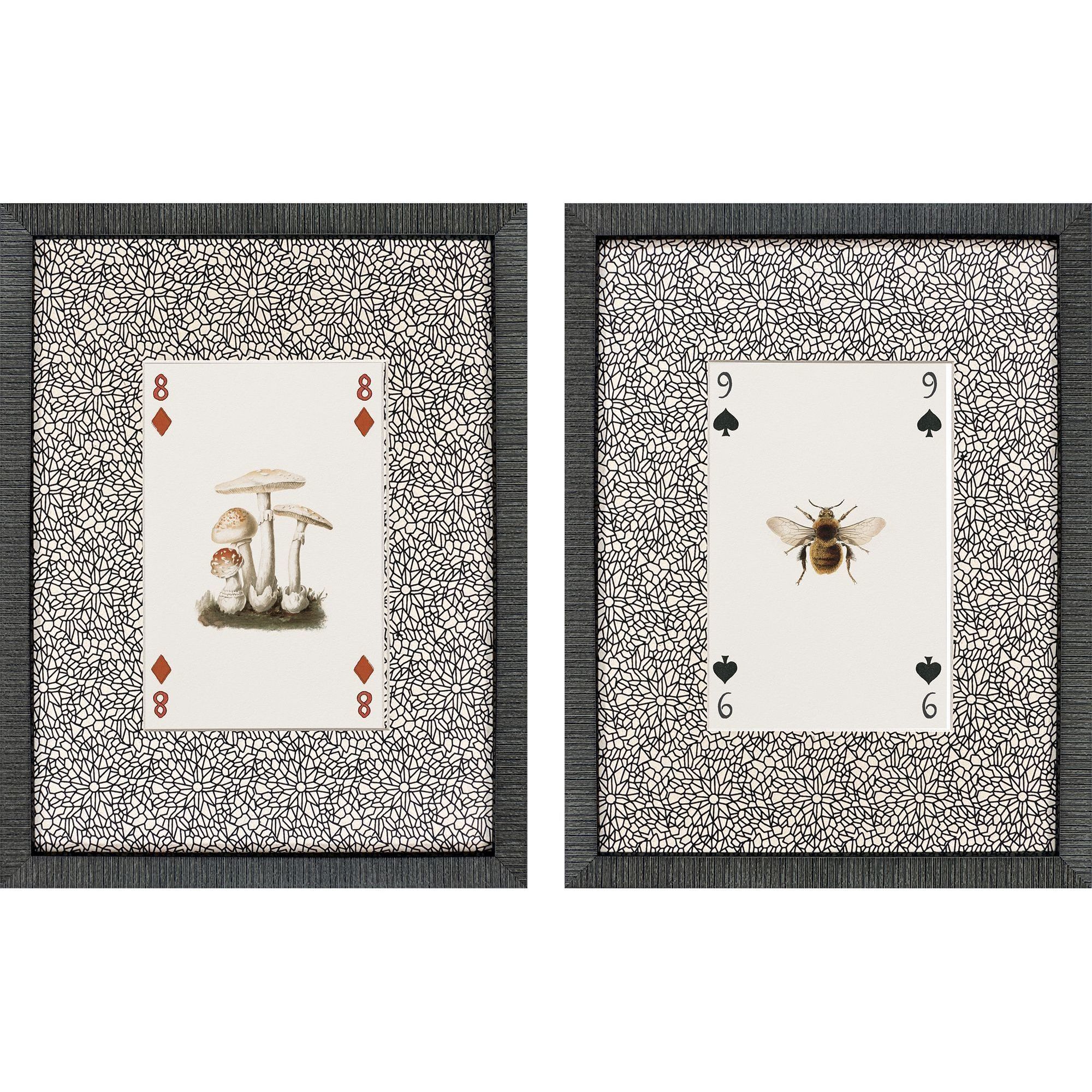 Nature's Hand Black and Green and Multi and Red Framed Art