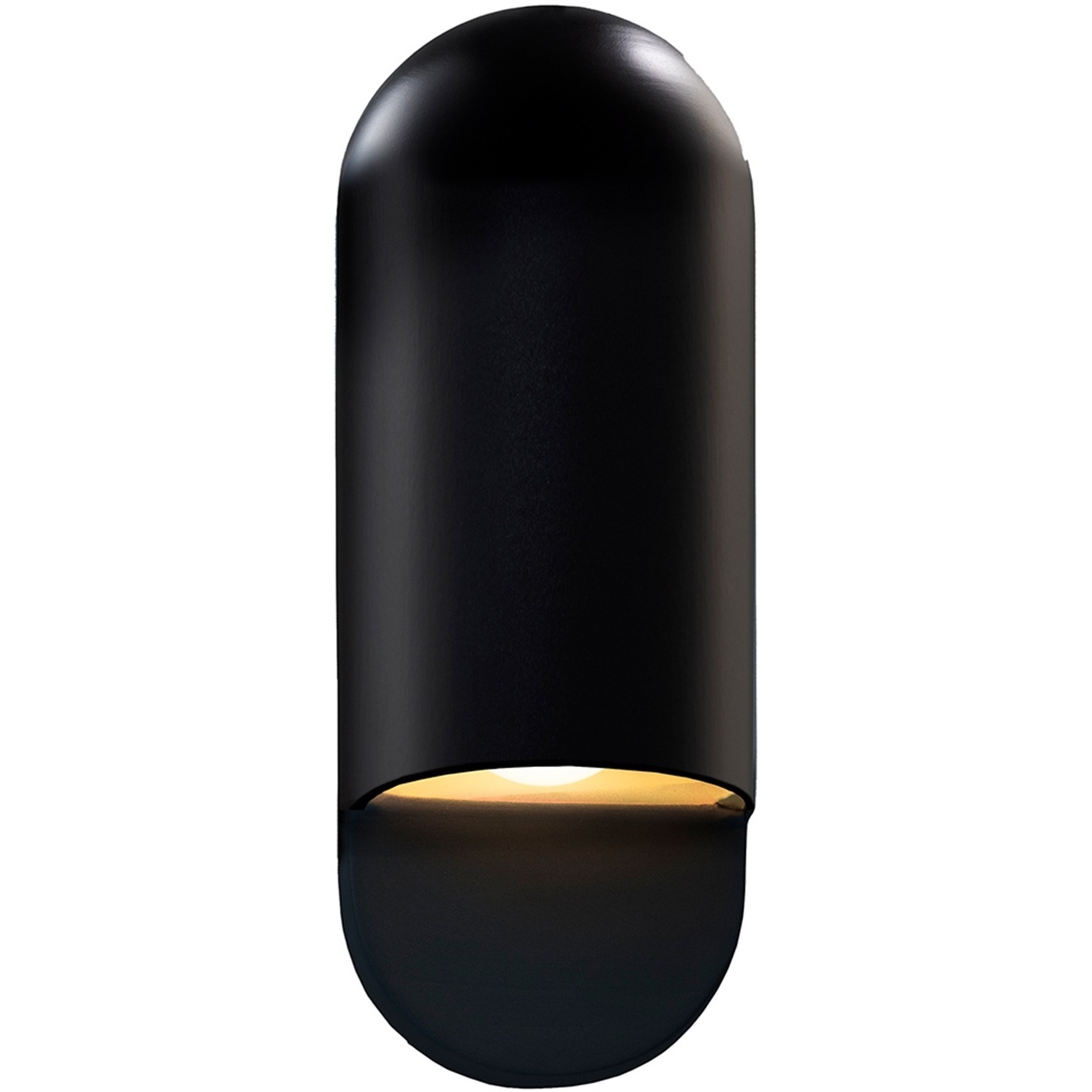 Ambiance Collection - Capsule LED 5 inch Carbon Matte Black Outdoor Wall Sconce in Dedicated LED, 4D x 14H, Form+Finish+Function