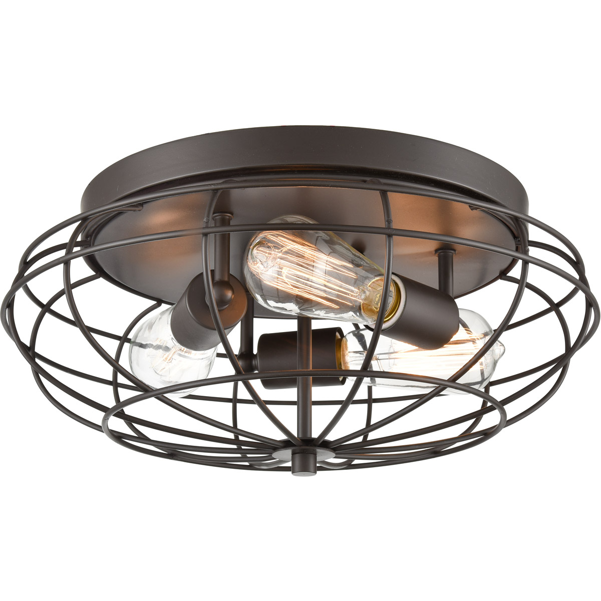 Providence LED 15 inch Matte Black Flush Mount Ceiling Light, Austere