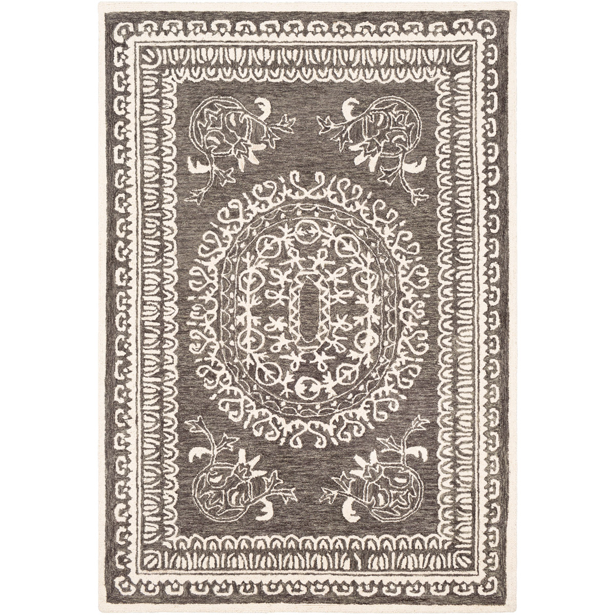 Alvina 90 X 60 inch Black/Cream Rugs