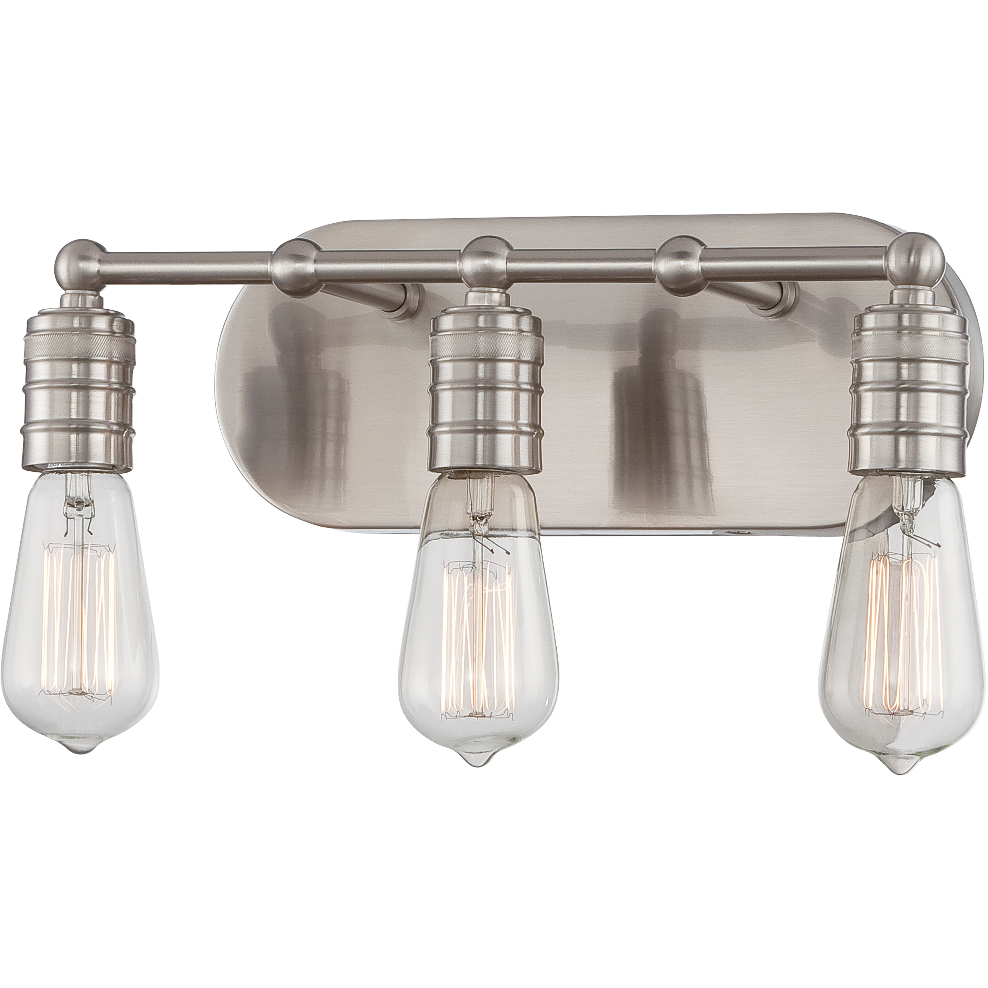 Downtown Edison 3 Light 15 inch Brushed Nickel Bath Light Wall Light