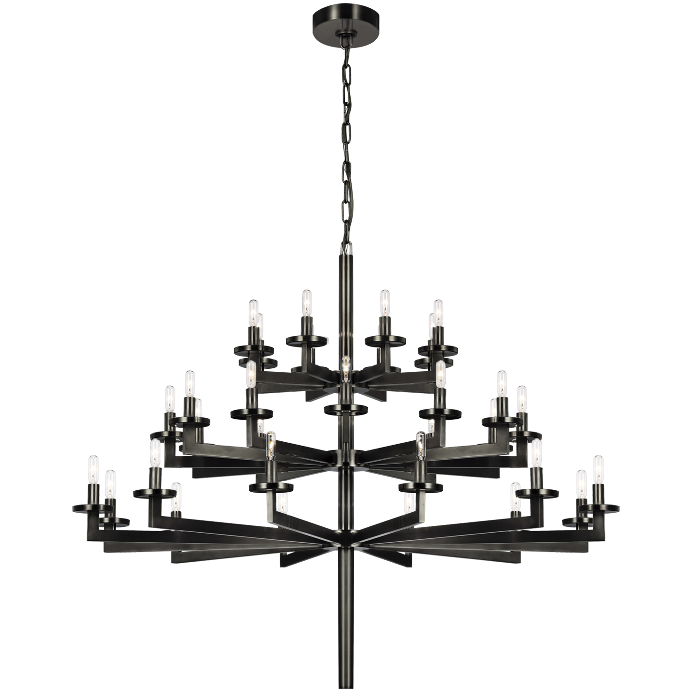 Kelly Wearstler Liaison 32 Light 47.5 inch Bronze Triple Tier Chandelier Ceiling Light in (None)