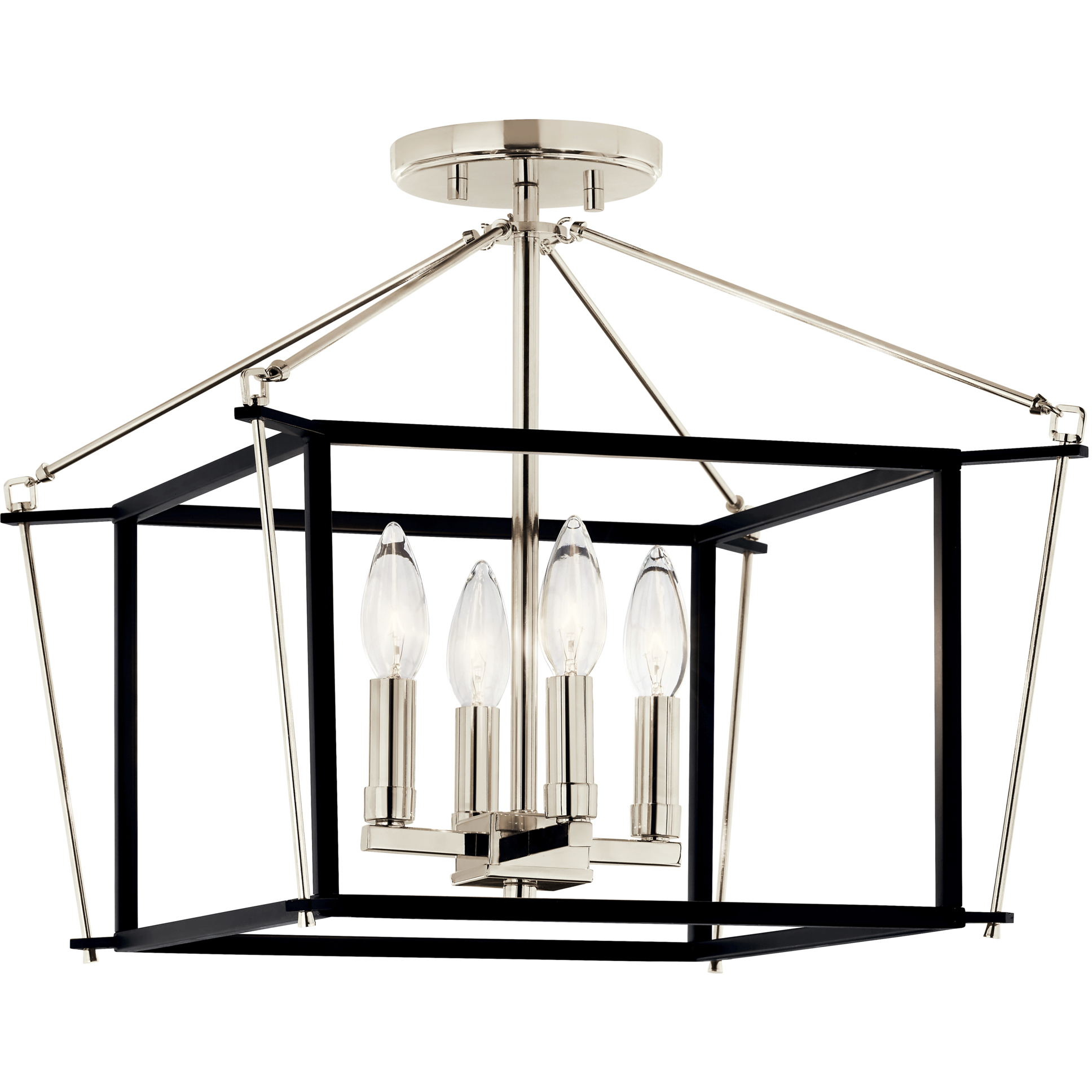 Eisley 4 Light 16 inch Polished Nickel Semi Flush Light Ceiling Light