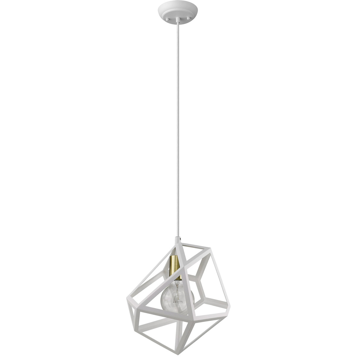 Hedron 1 Light 9.25 inch White Pendant Ceiling Light