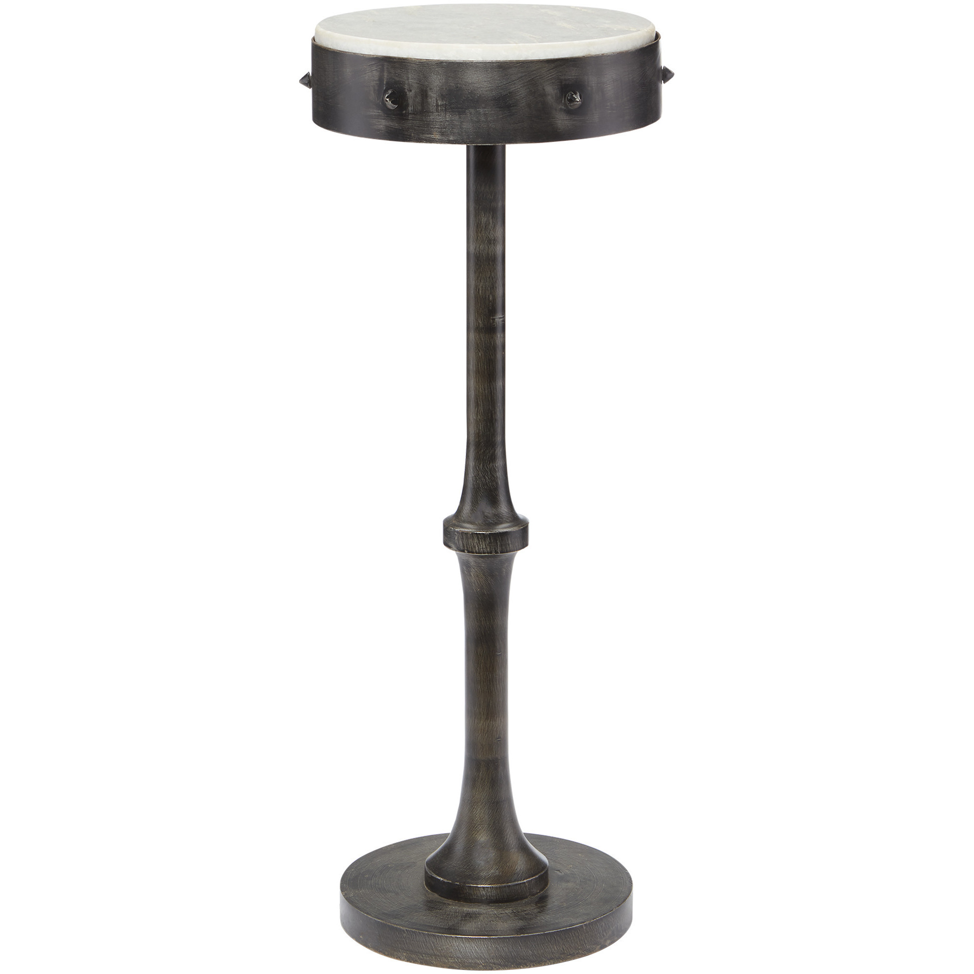 Helios 10 inch Antique Black and White Drinks Table