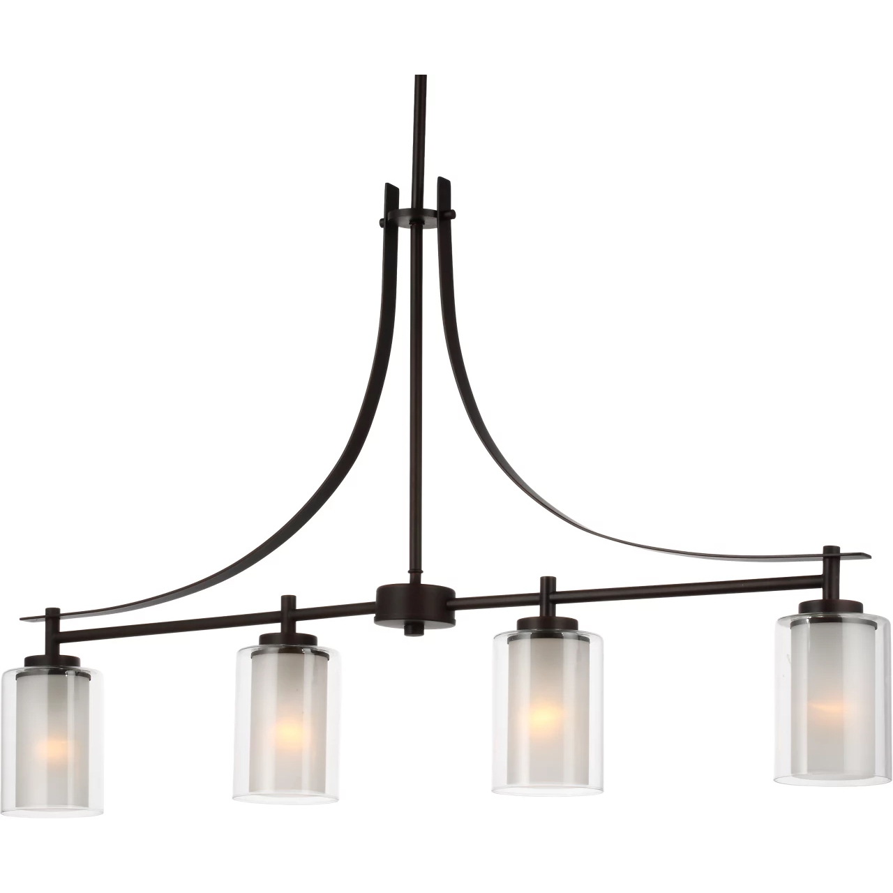 Elmwood Park 4 Light 40 inch Bronze Linear Chandelier Ceiling Light