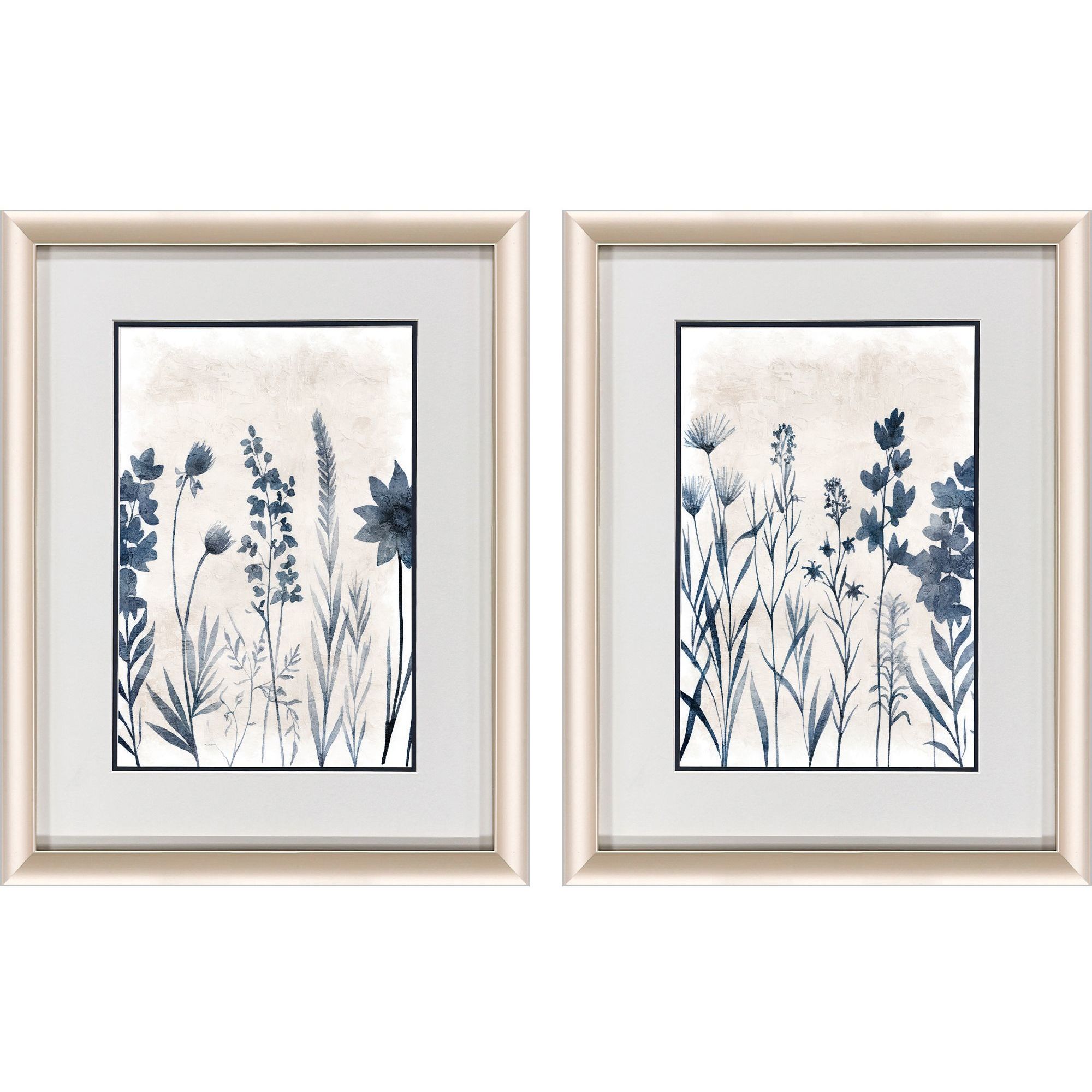 Blue Dye Blue and Beige and Gray Framed Art, Propac