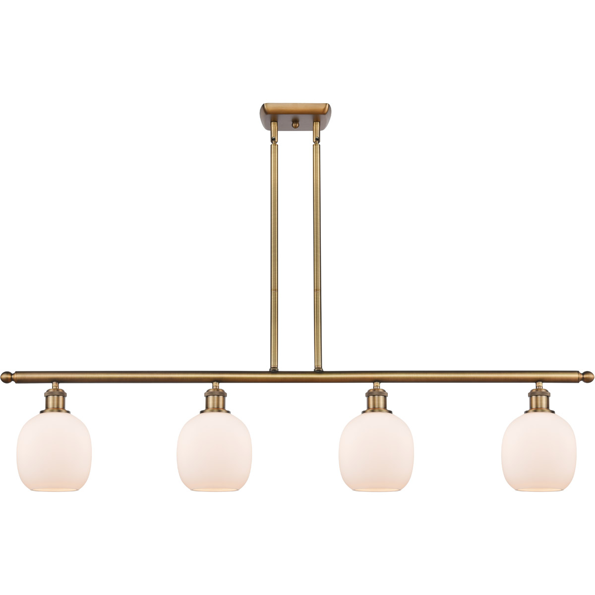 Ballston Belfast LED 48 inch Brushed Brass Island Light Ceiling Light in Matte White Glass, Ballston
