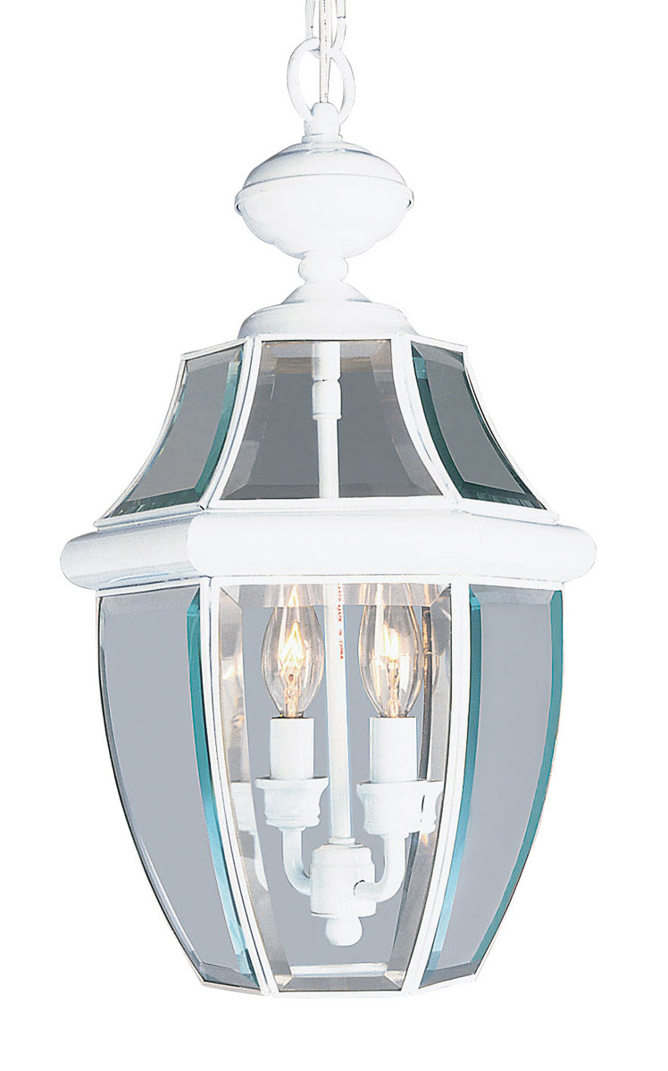 Monterey 2 Light 10.5 inch White Outdoor Pendant Lantern