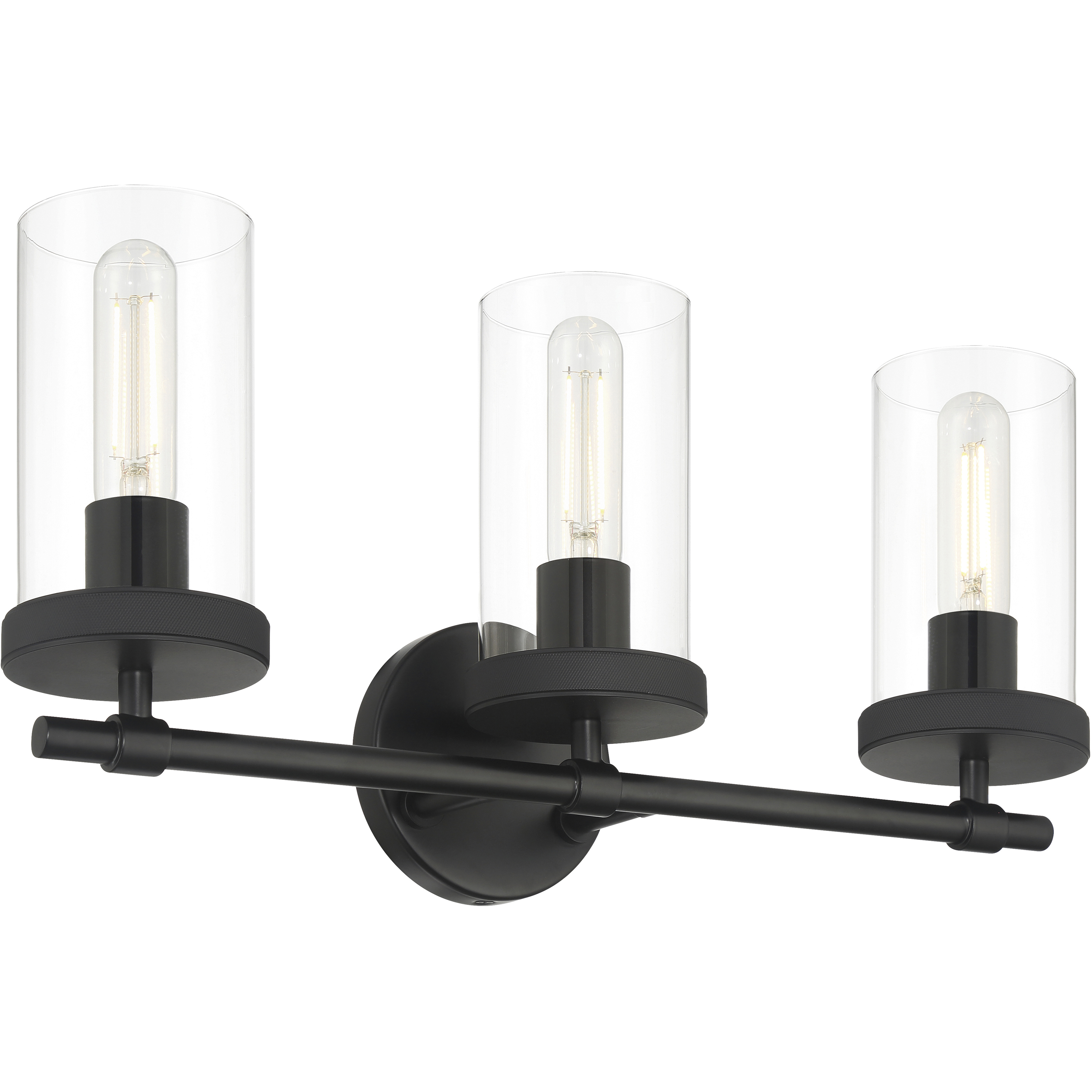 Lily 3 Light 20 inch Matte Black Vanity/Bath Bar Wall Light